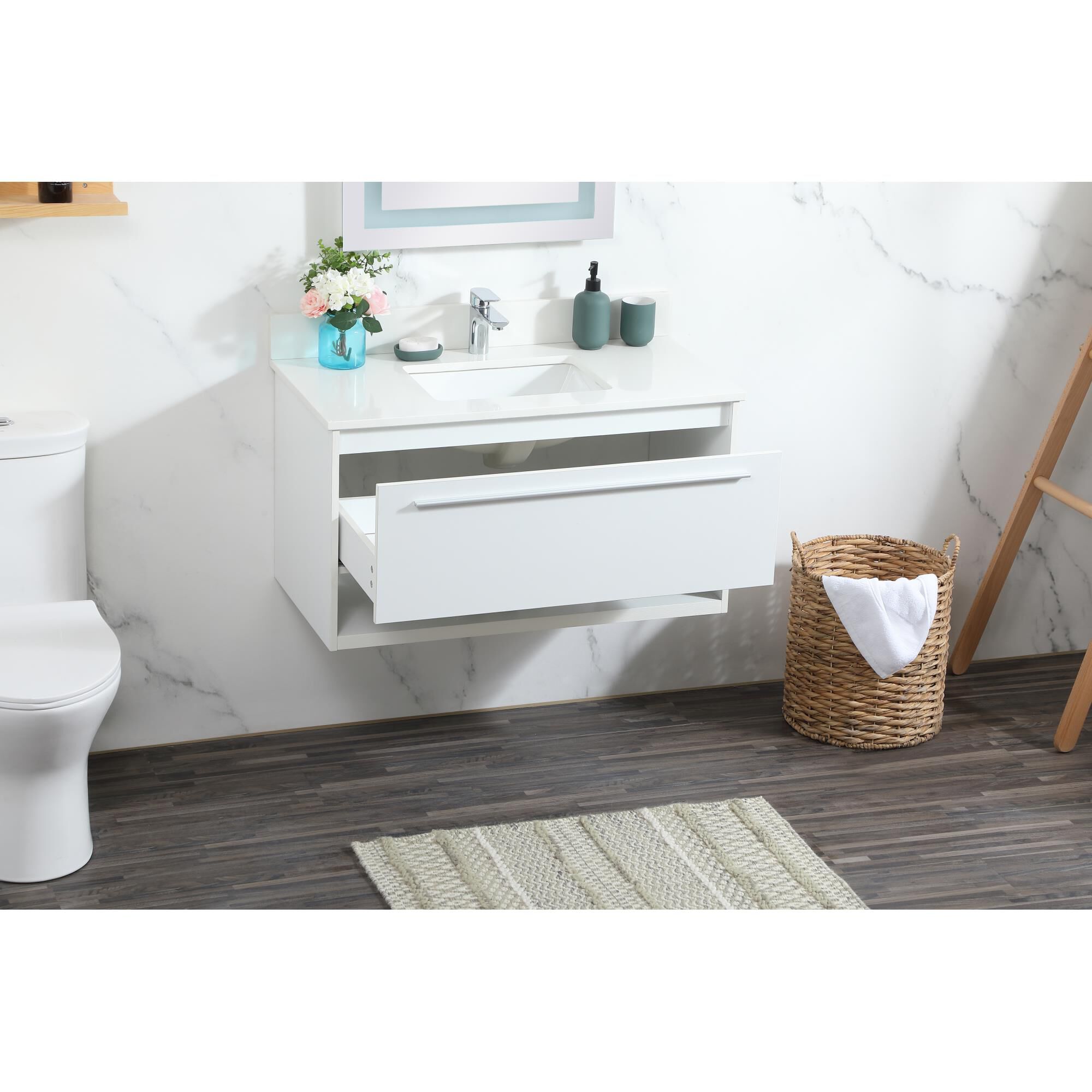 Shown in White finish