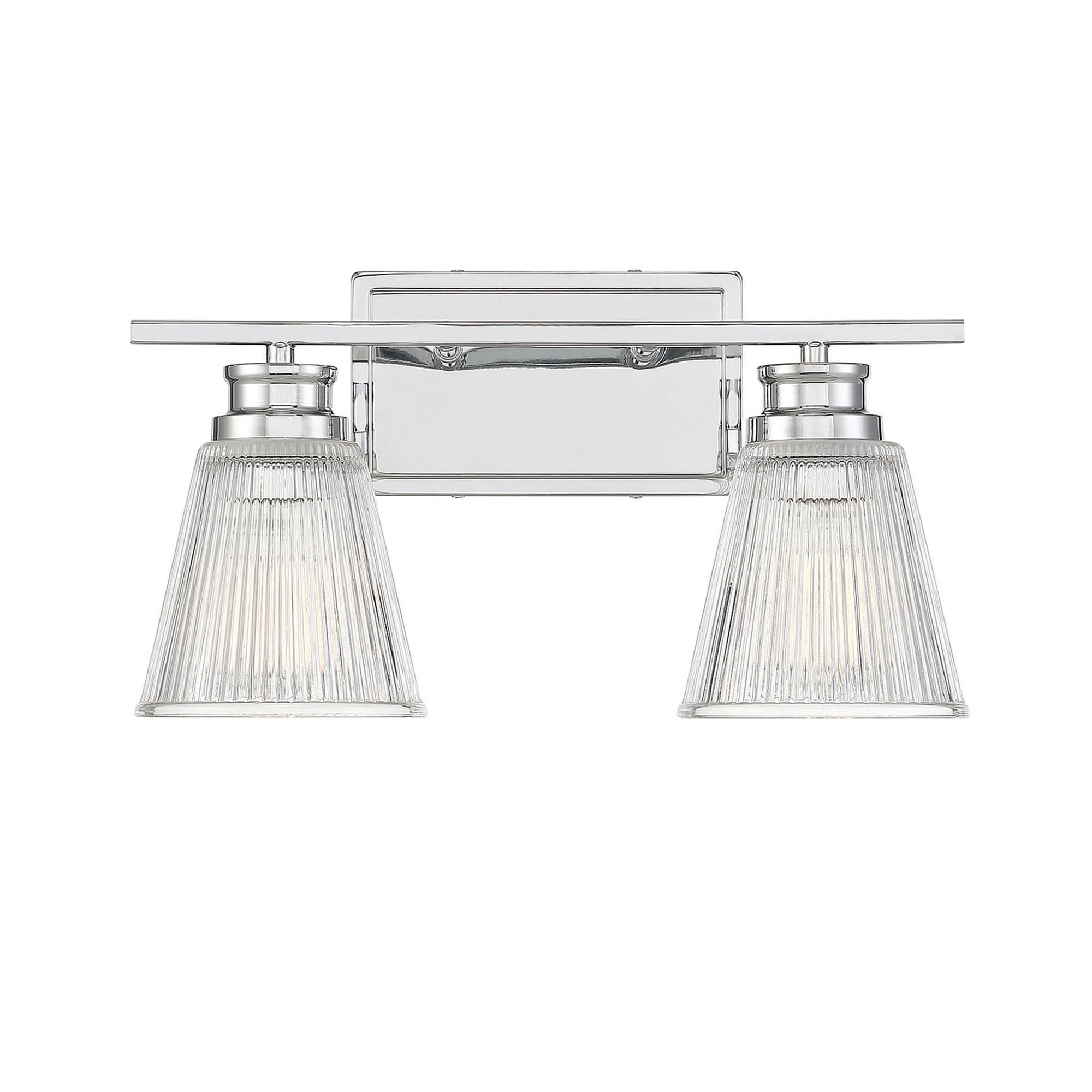 Shown in Chrome finish and Clear Ribbed glass