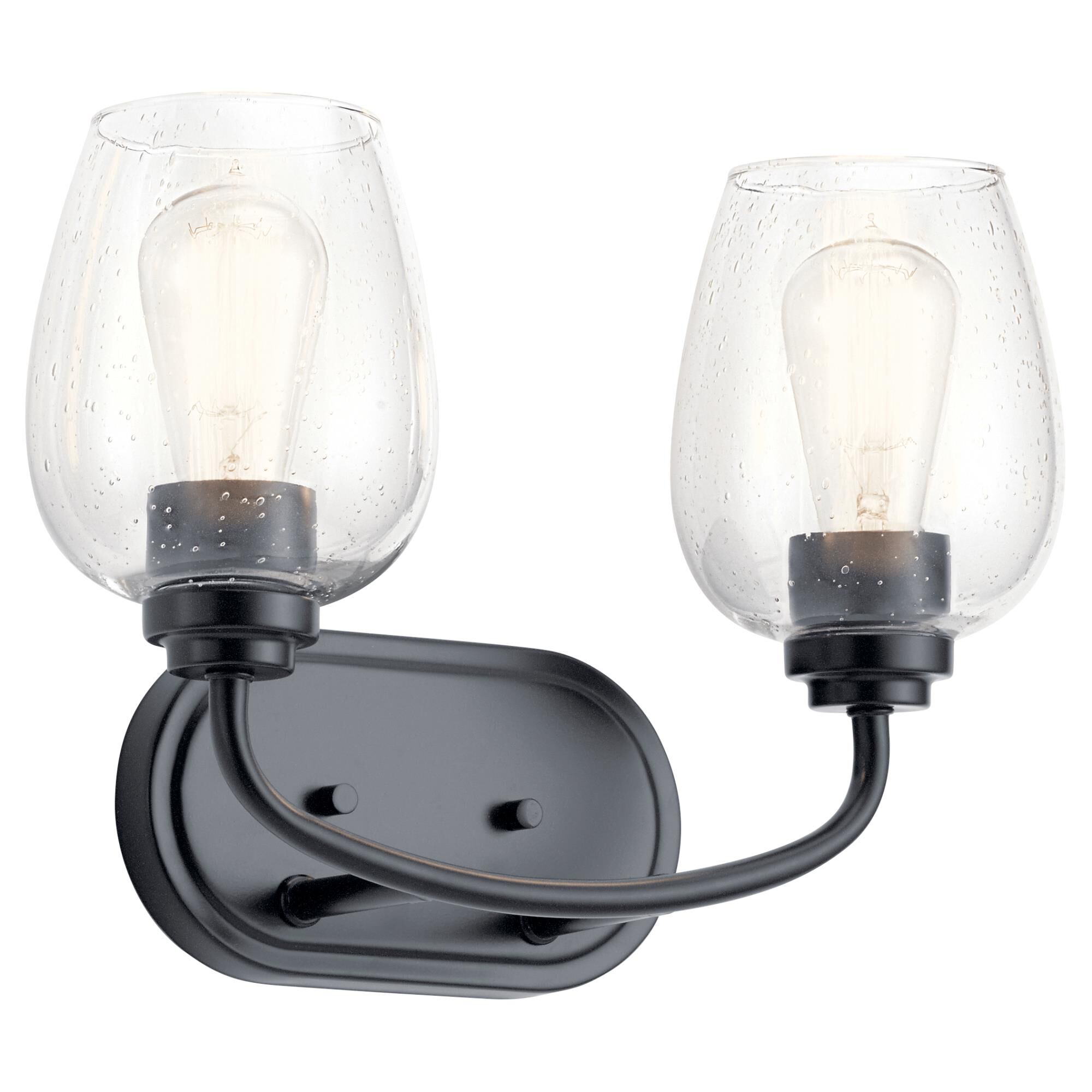 Shown in Black finish and Clear Seeded glass