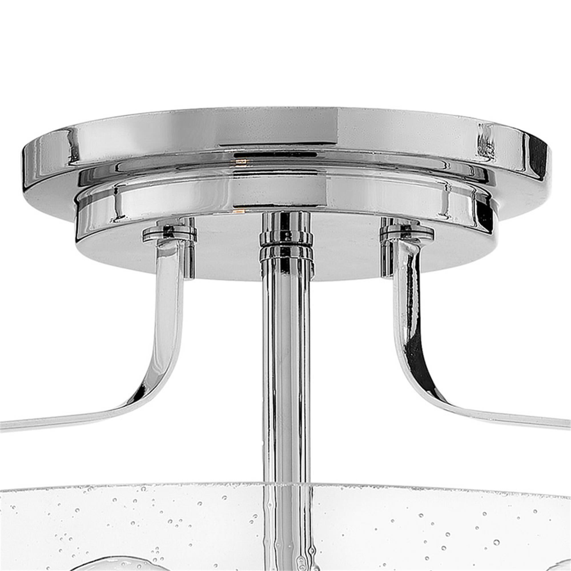 Shown in Chrome finish and Clear Seedy glass
