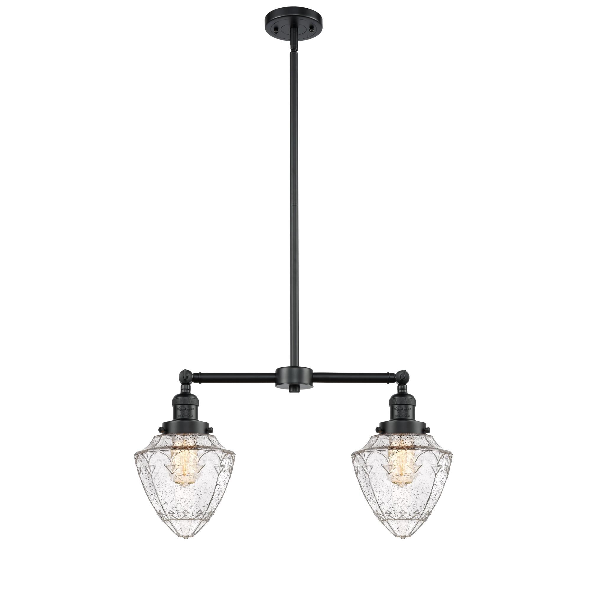 Shown in Oil Rubbed Bronze finish and Seedy Small Bullet glass