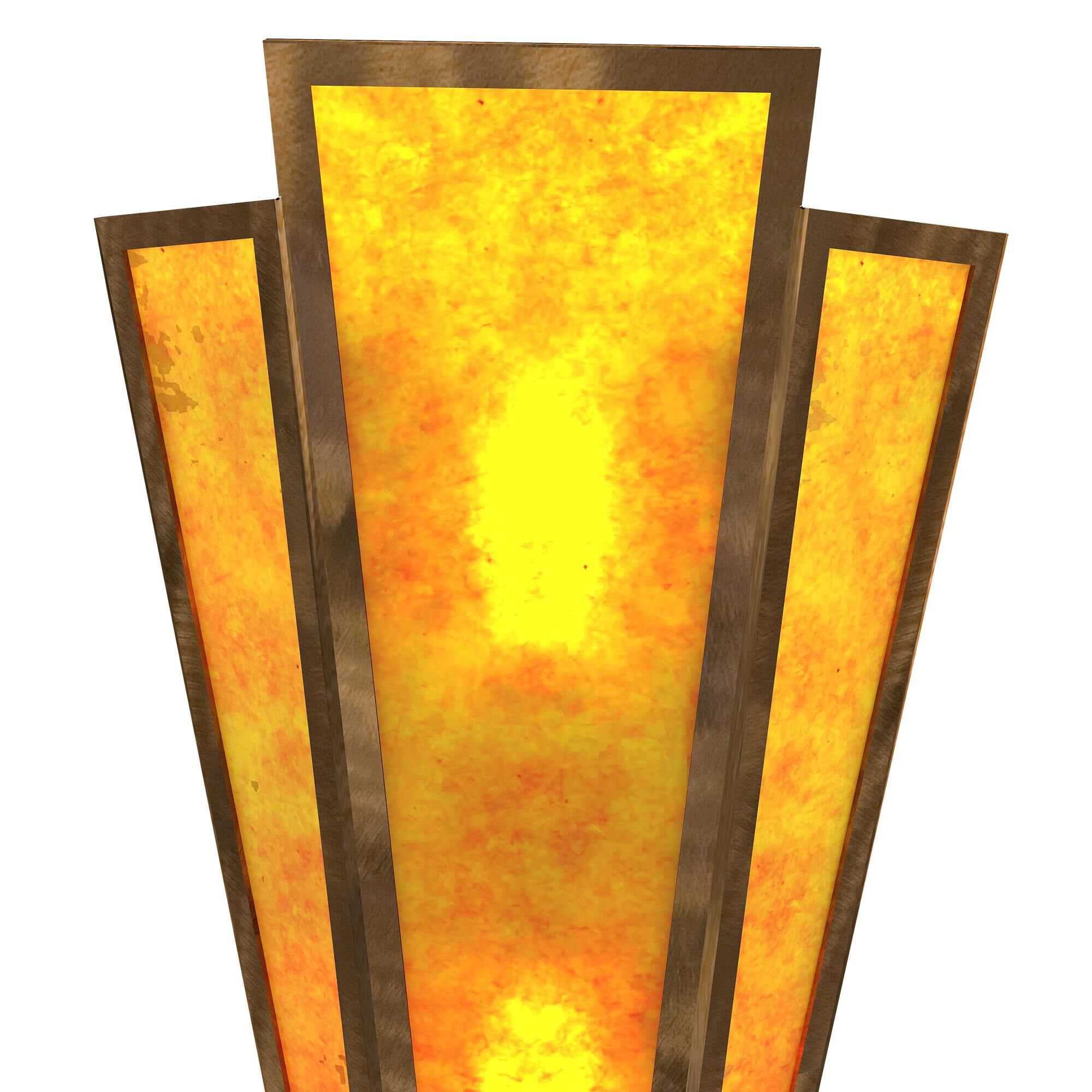 Shown in Antique Copper Finish finish and Amber Mica glass