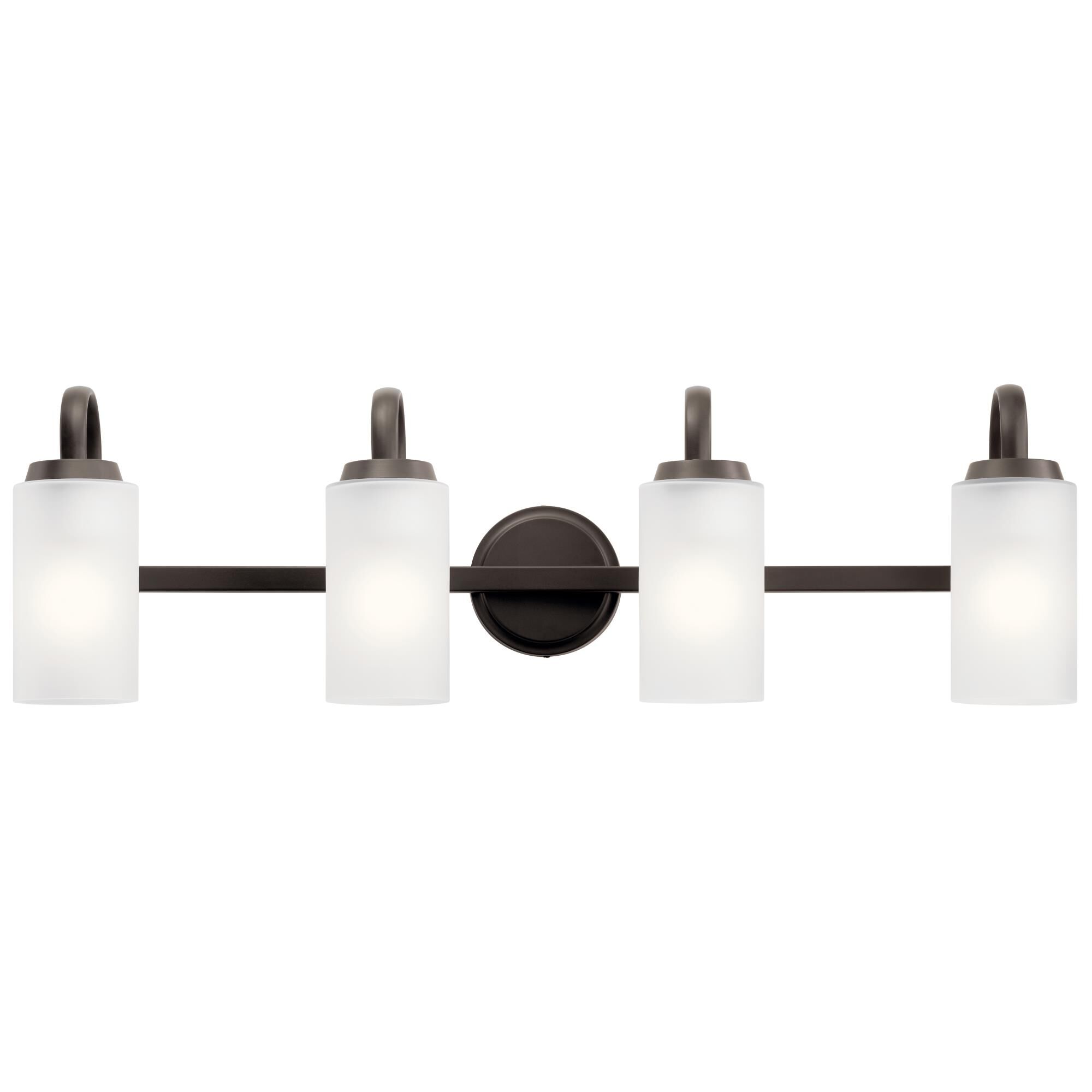 Shown in Olde Bronze finish and Satin Etched glass