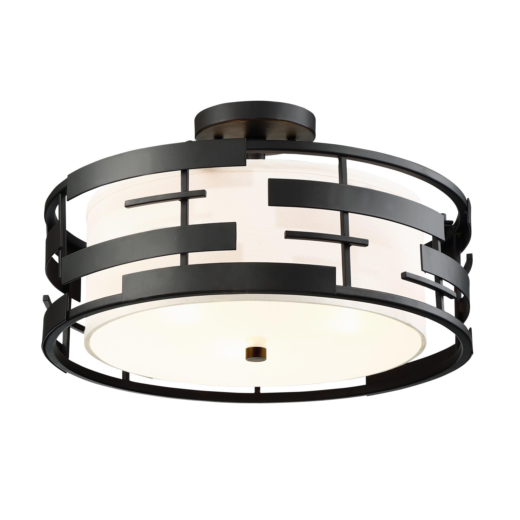 Lansing 16 Inch 3 Light Semi Flush Mount by Nuvo Lighting