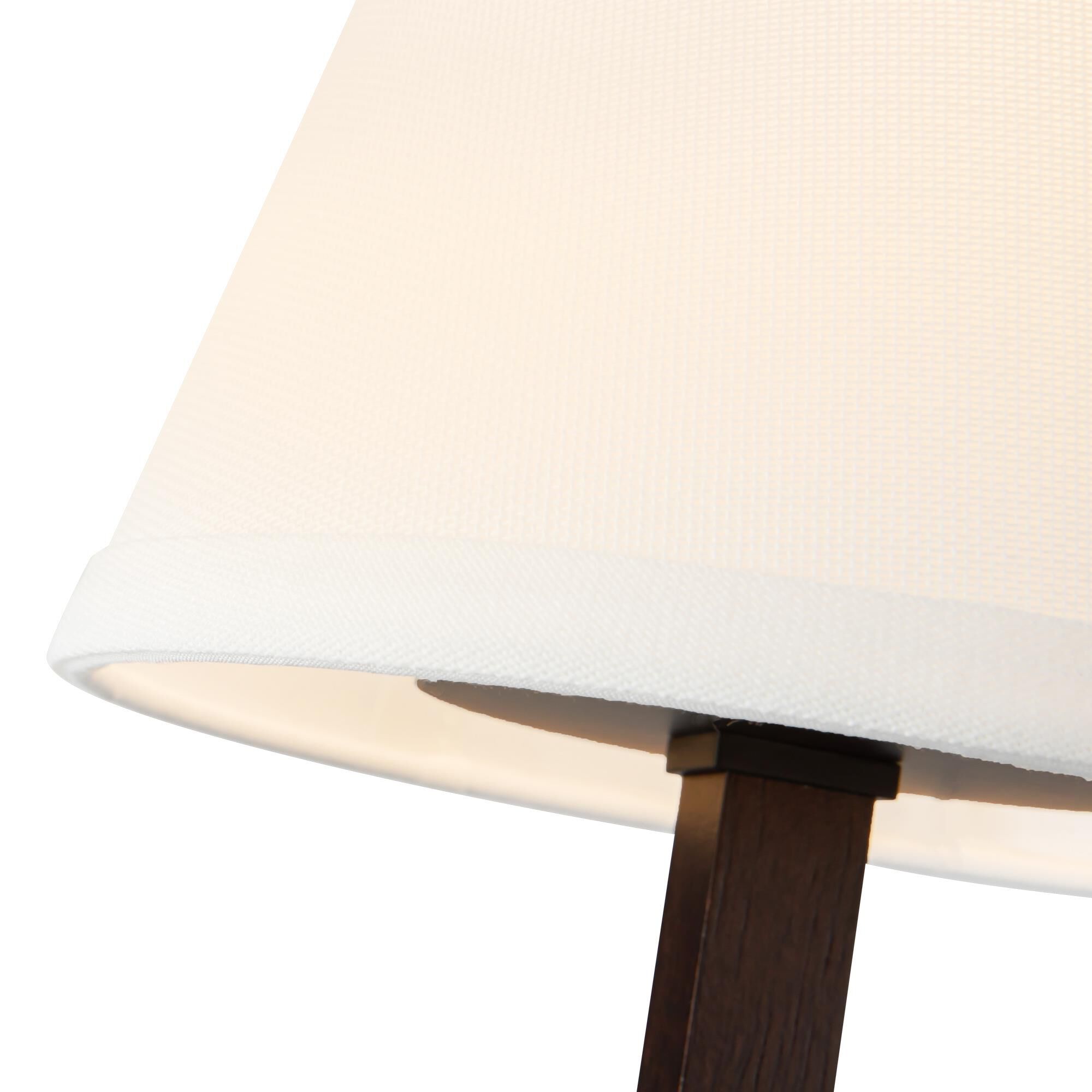 Shown in Matte Black finish and White Linen shade