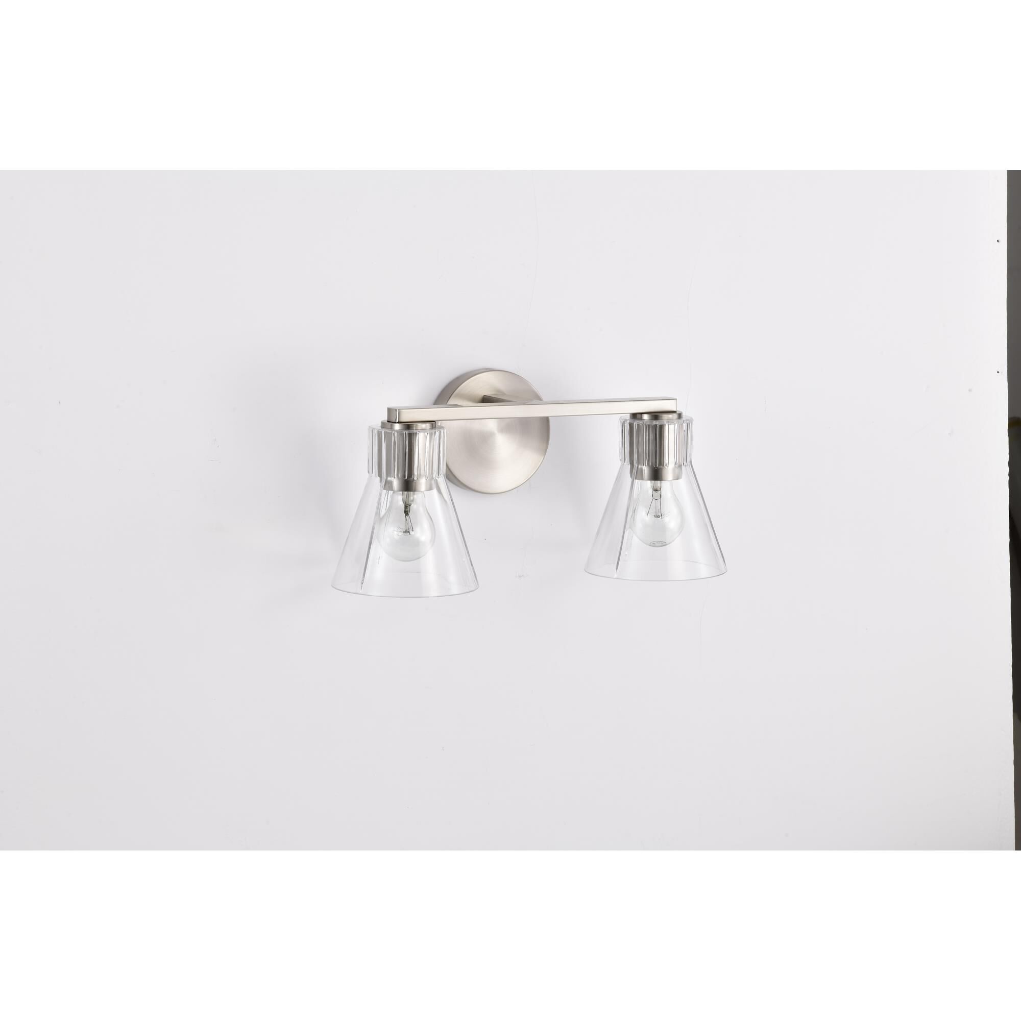 Shown in Brushed Nickel finish and Clear glass