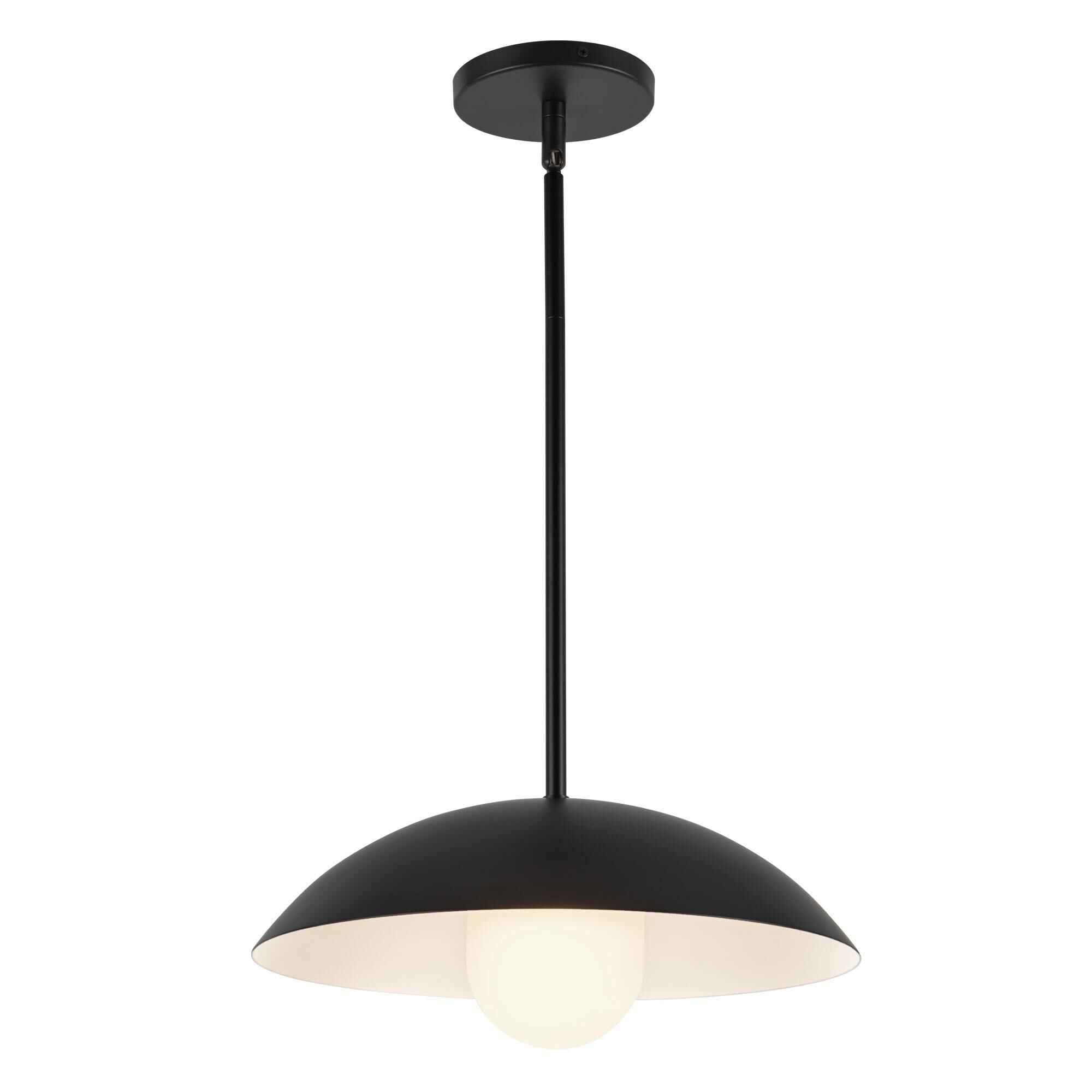 Shown in Black finish and Matte Opal glass
