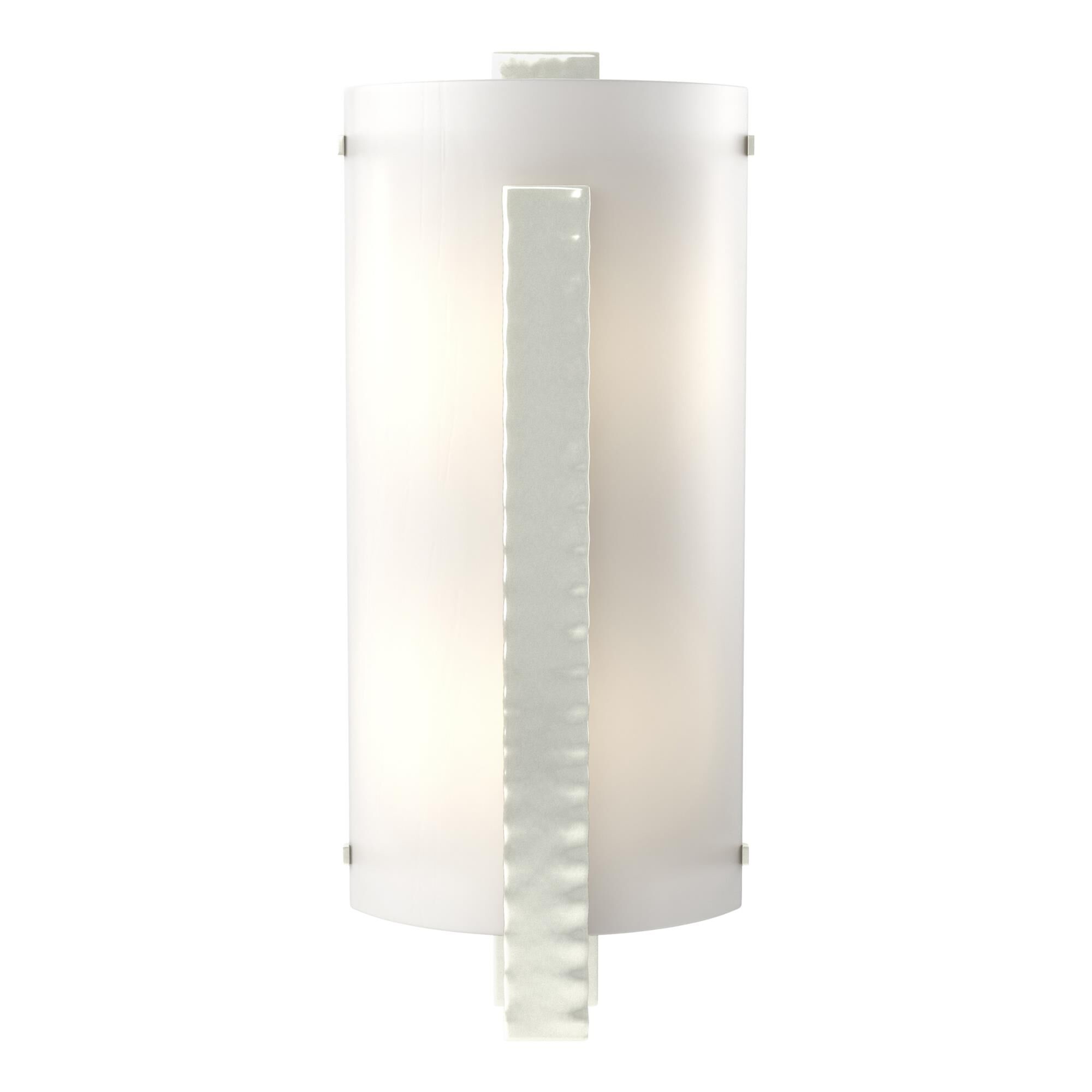 Shown in Sterling finish and White Art glass