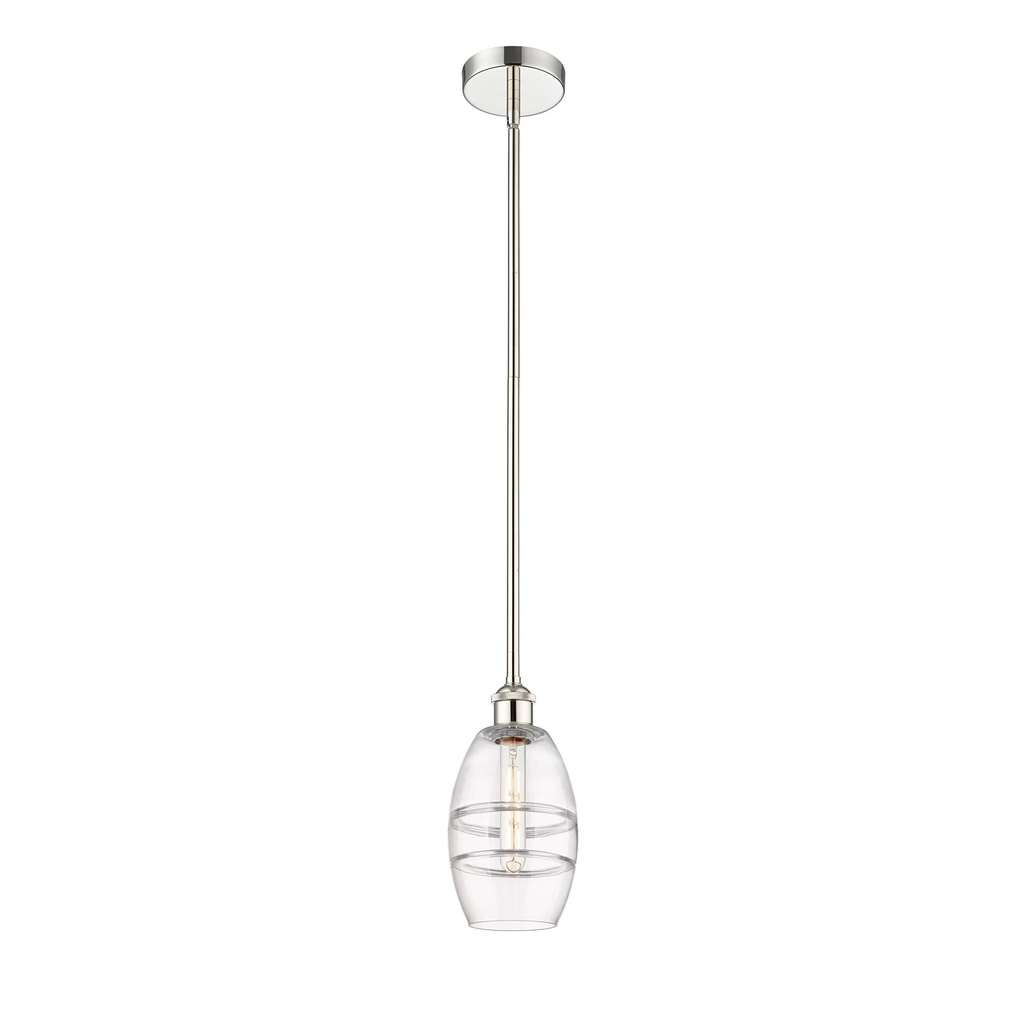 Shown in Polished Nickel finish and Clear glass