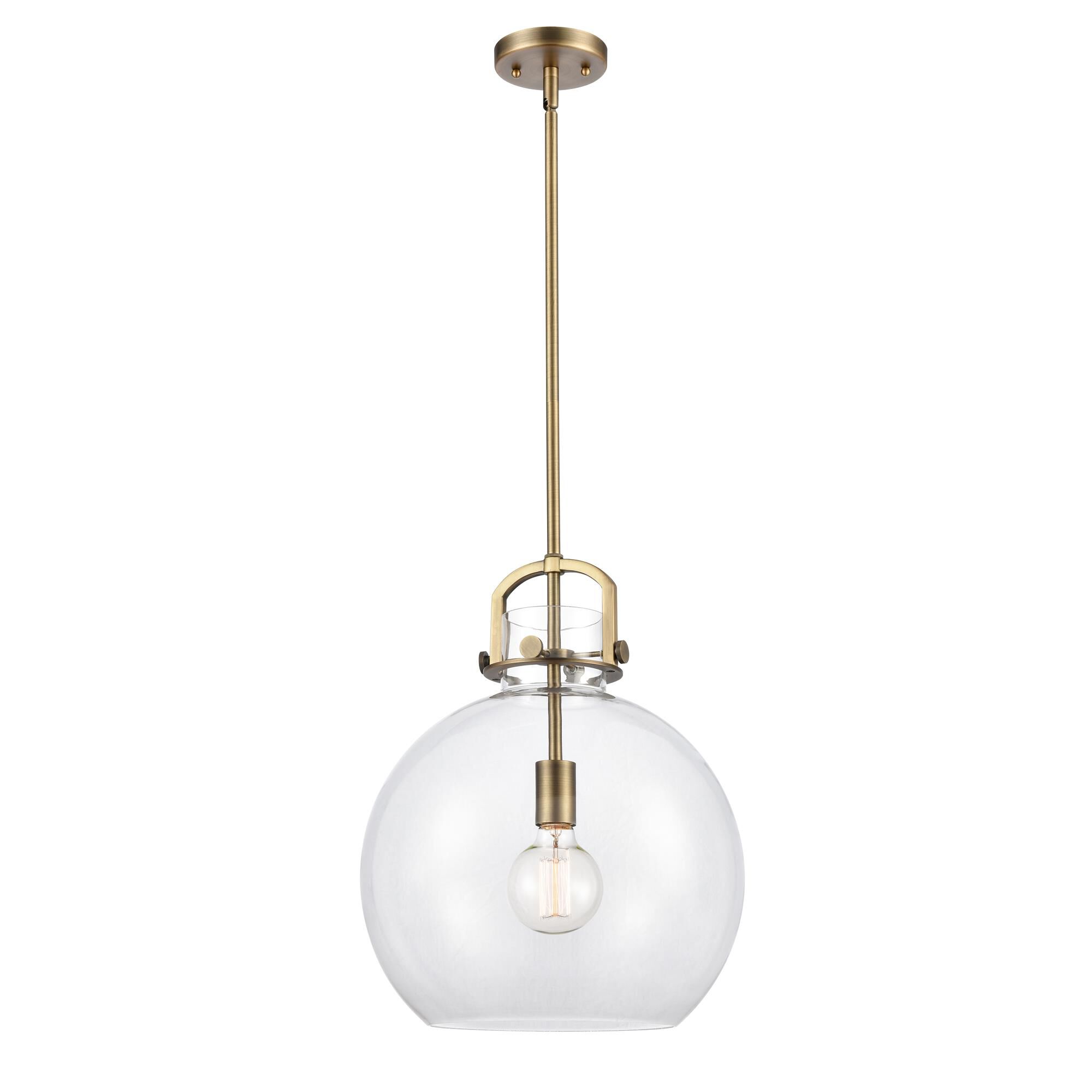 Shown in Brushed Brass finish and Clear glass