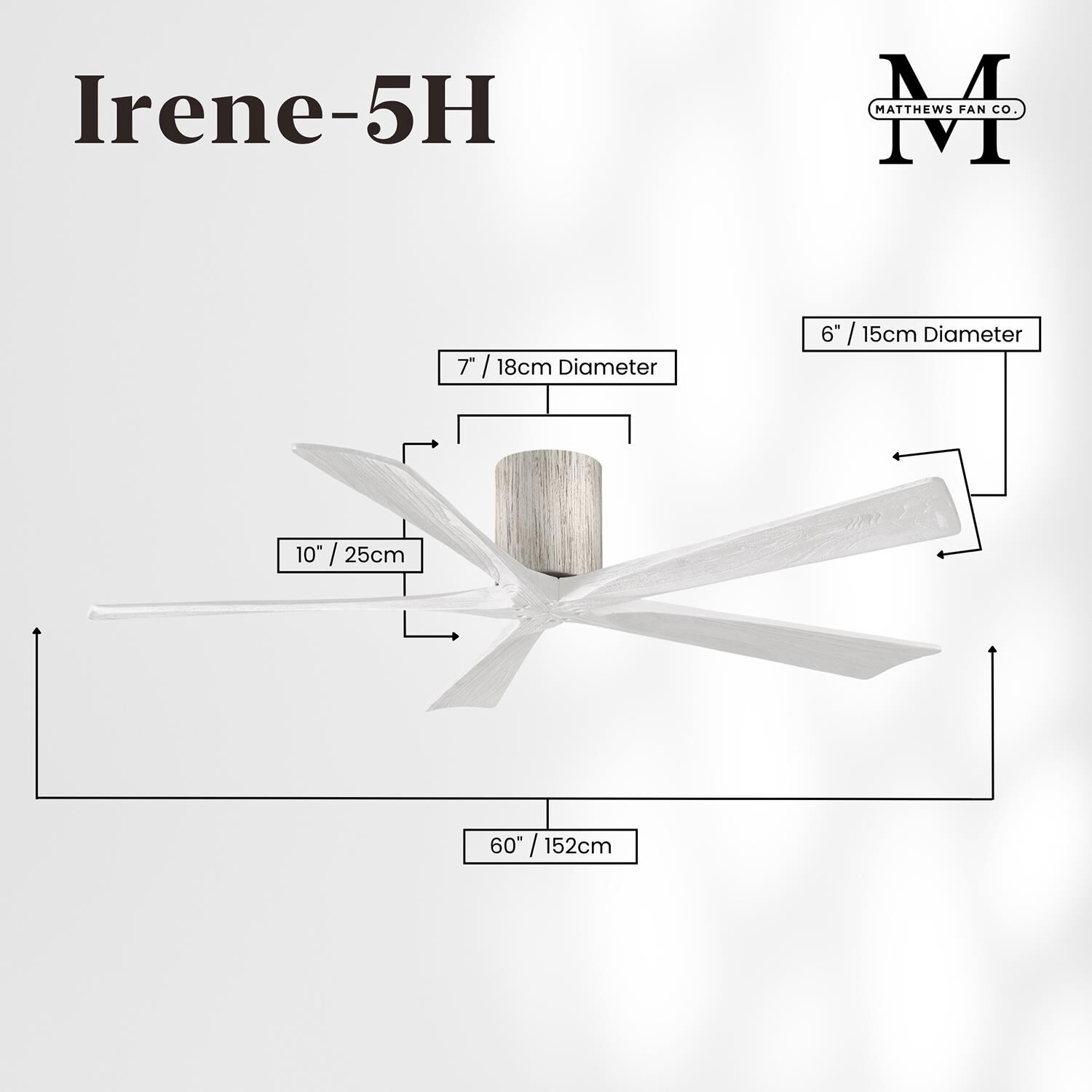 Irene 60 Inch Flush Mount Fan by Matthews Fan Company