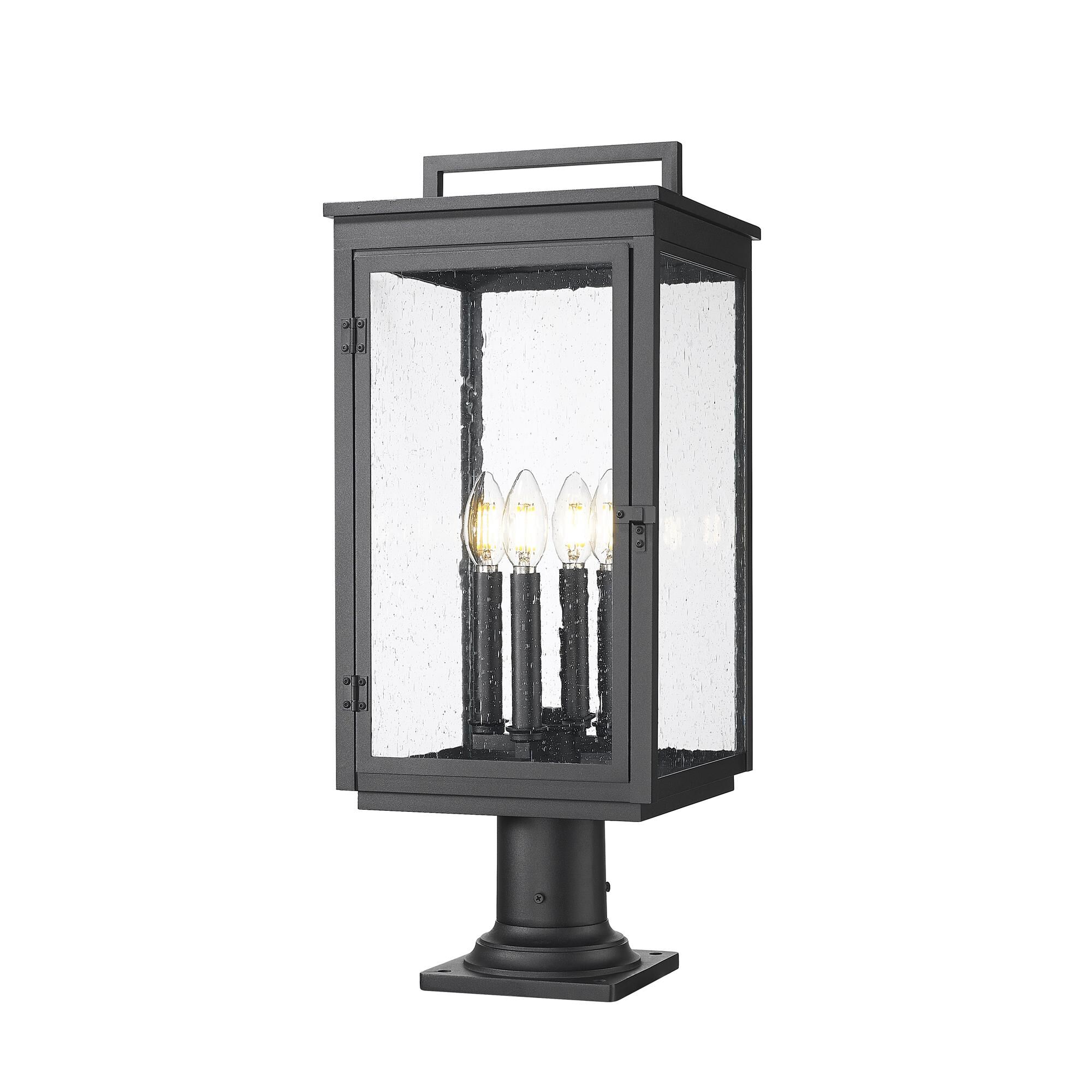 Shown in Sand Black finish and Clear Seedy glass and Clear Seedy shade