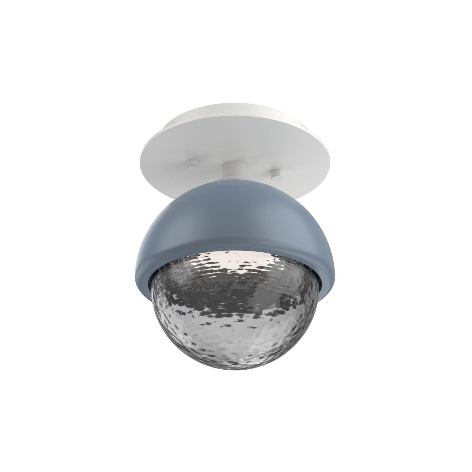 Shown in Salt White finish and Smoke glass and Poppy Blue accent