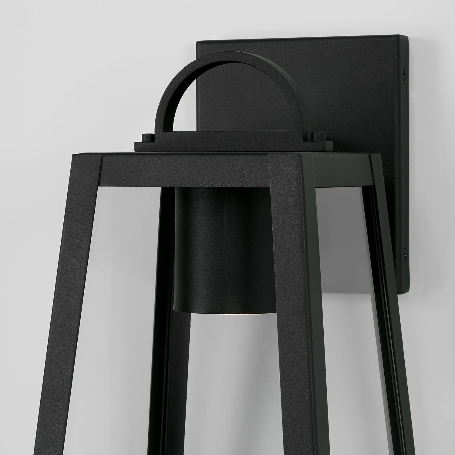 Shown in Black finish and Clear glass