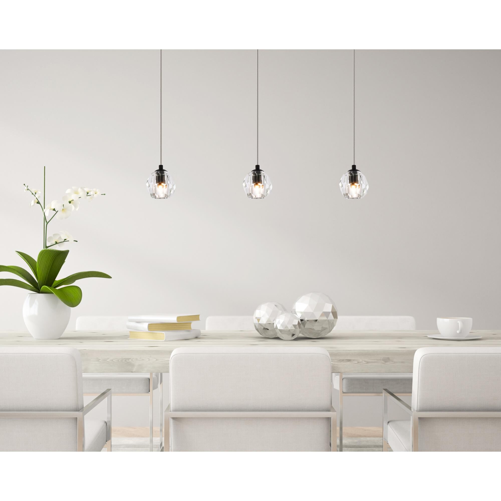 Shown in Black finish and Clear Royal Cut crystal