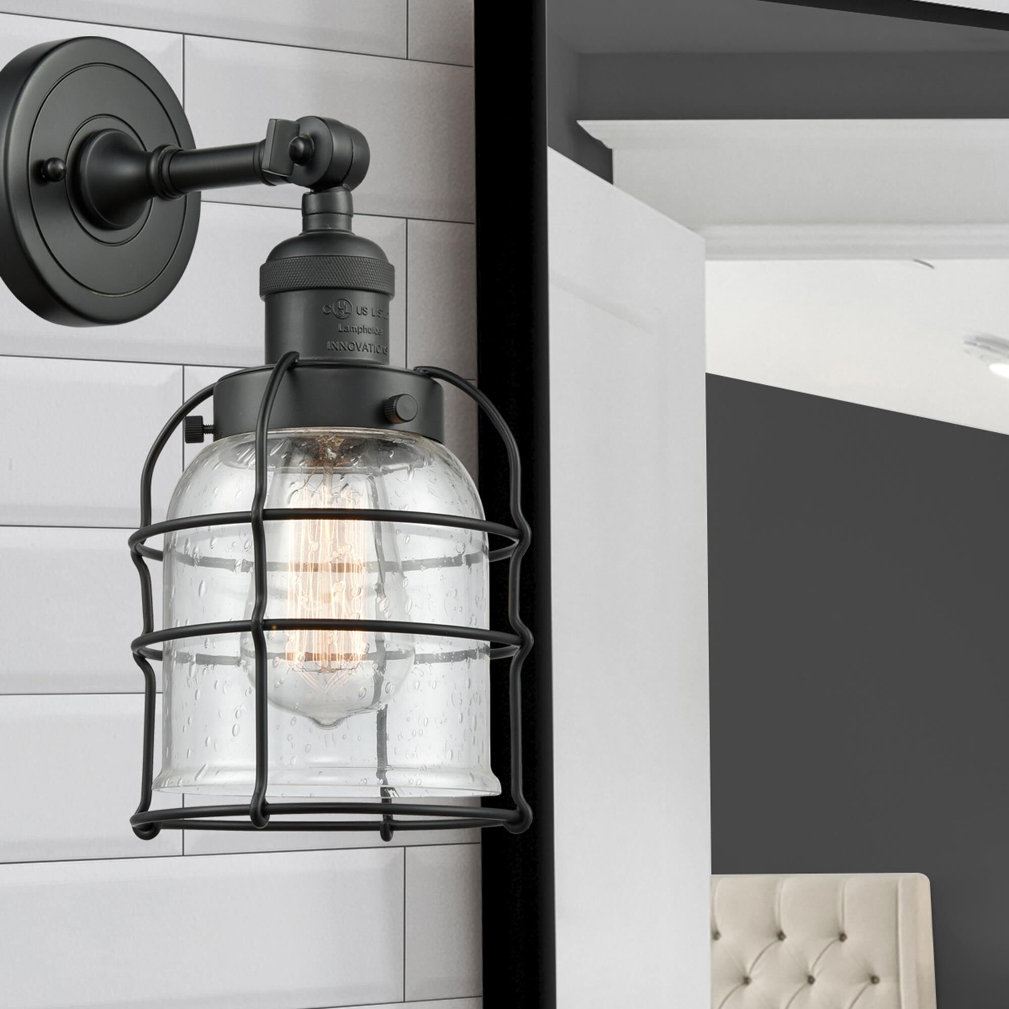 Shown in Matte Black finish and Seedy glass and No Accent accent