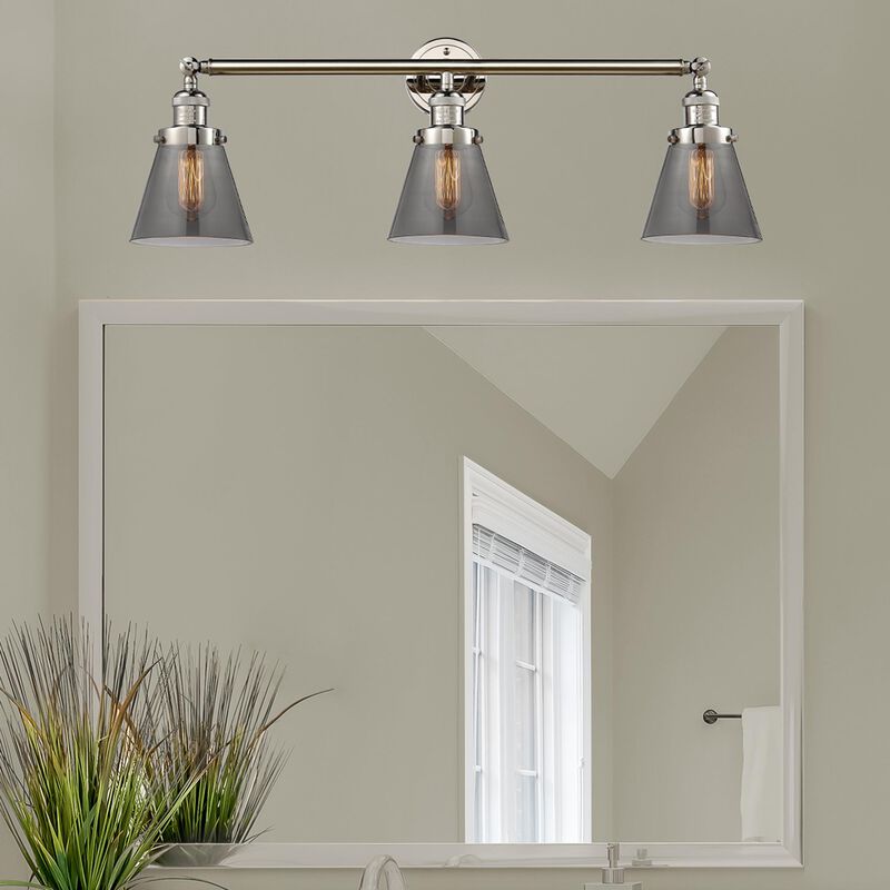 Bruno Marashlian Small Cone 30 Inch 3 Light Bath Vanity Light by Innovations Lighting