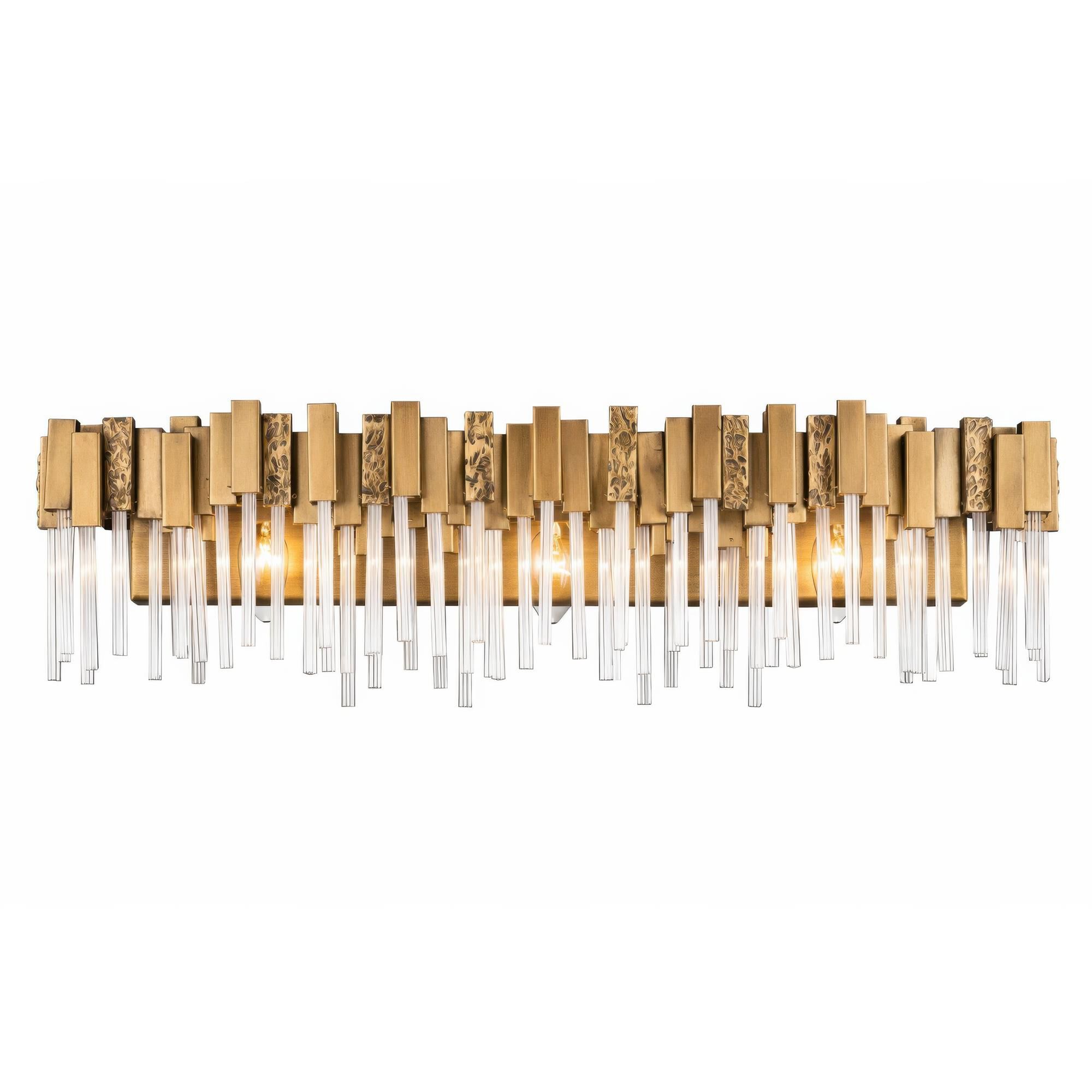 Shown in Havana Gold finish and Clear Fluted glass