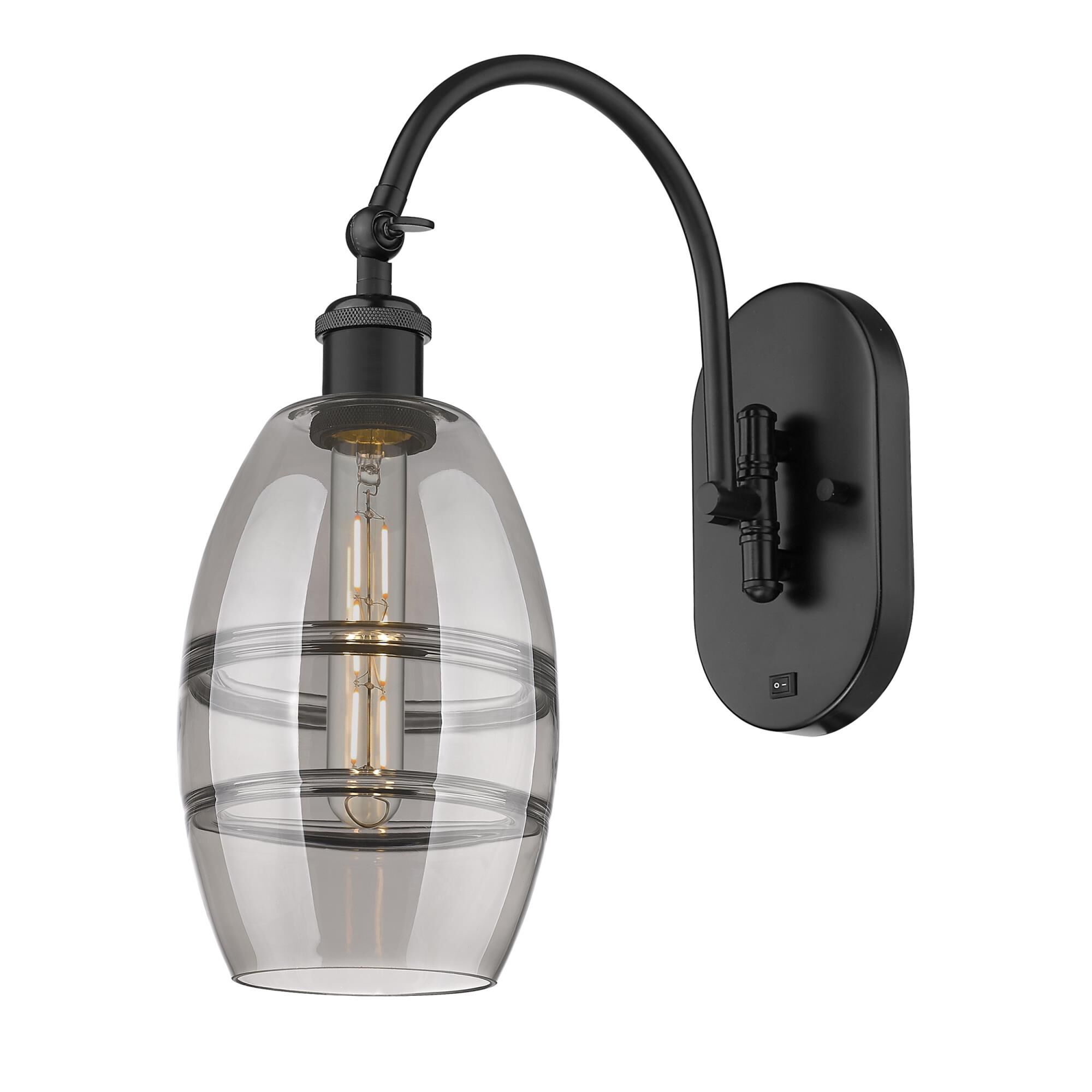 Shown in Matte Black finish and Light Smoke glass