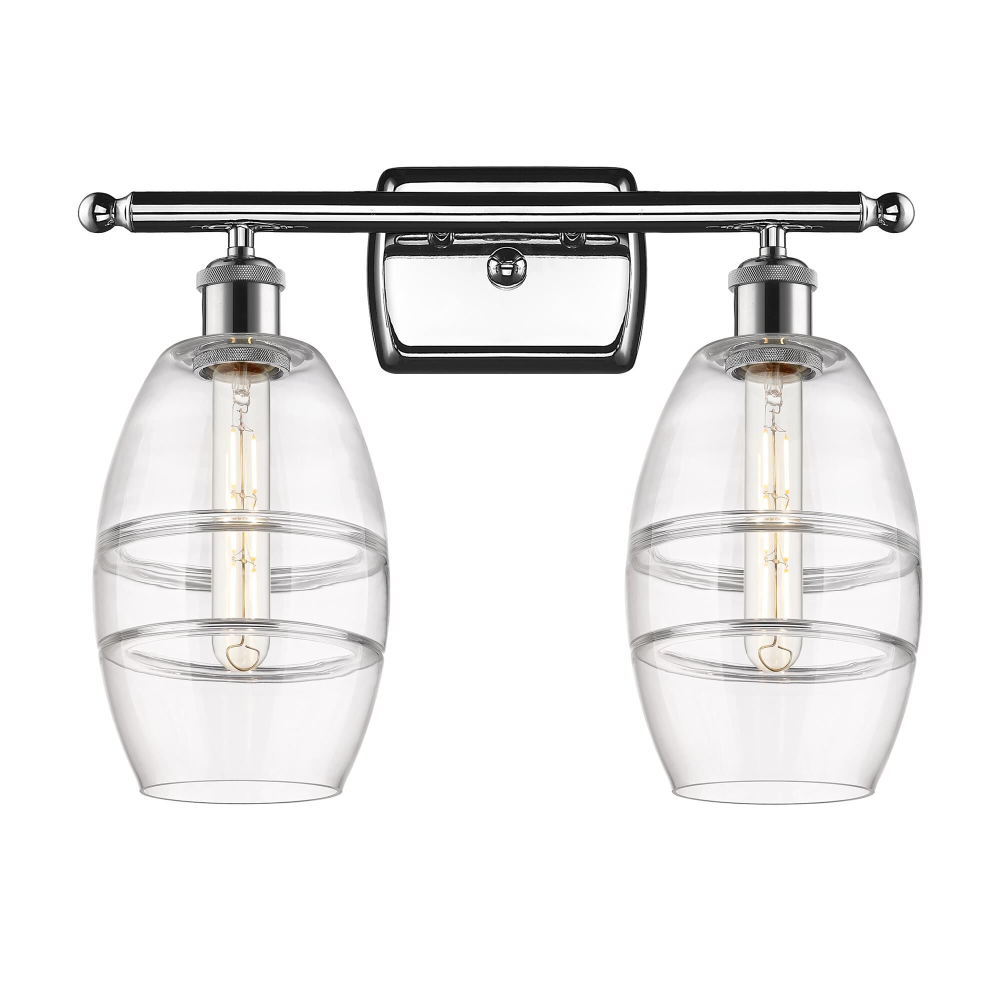 Shown in Polished Chrome finish and Clear glass