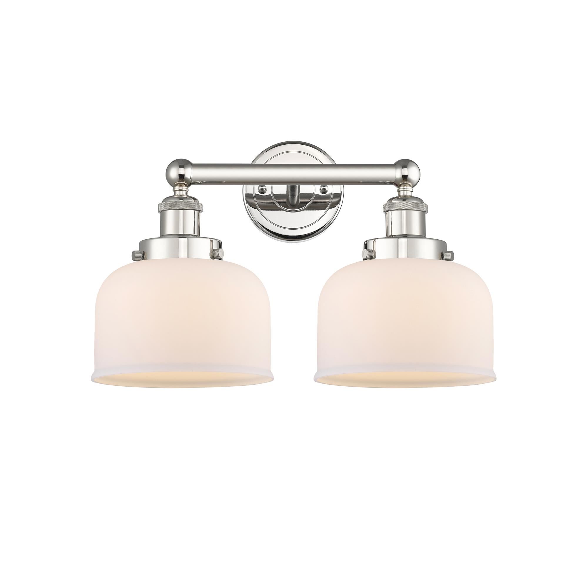 Shown in Polished Nickel finish and Matte White glass