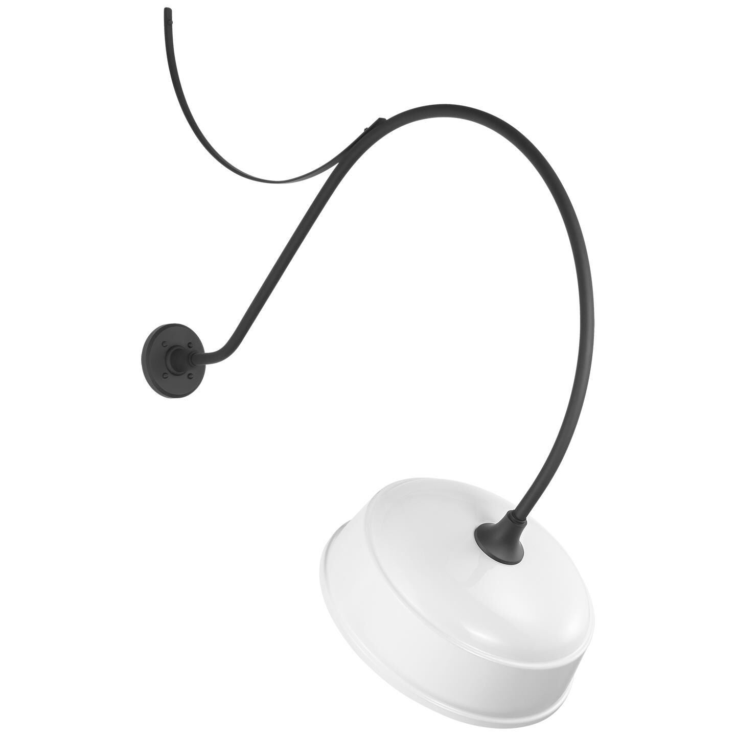 Shown in Matte Black finish and White shade