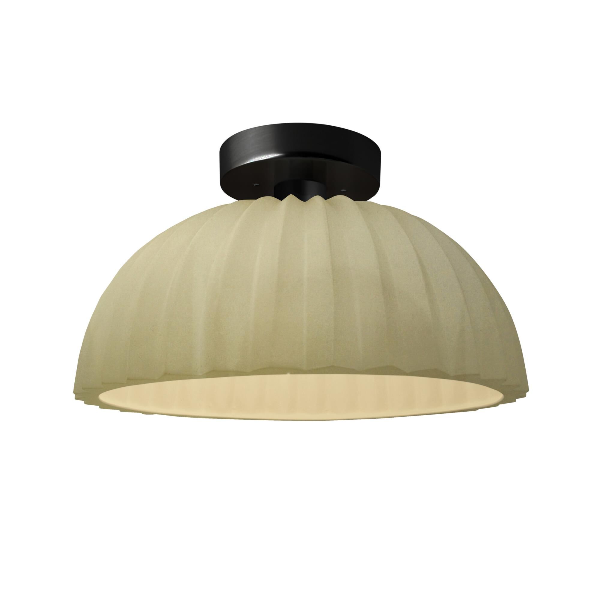 Pleated Dome 13 Inch Semi Flush Mount by Justice Design Group