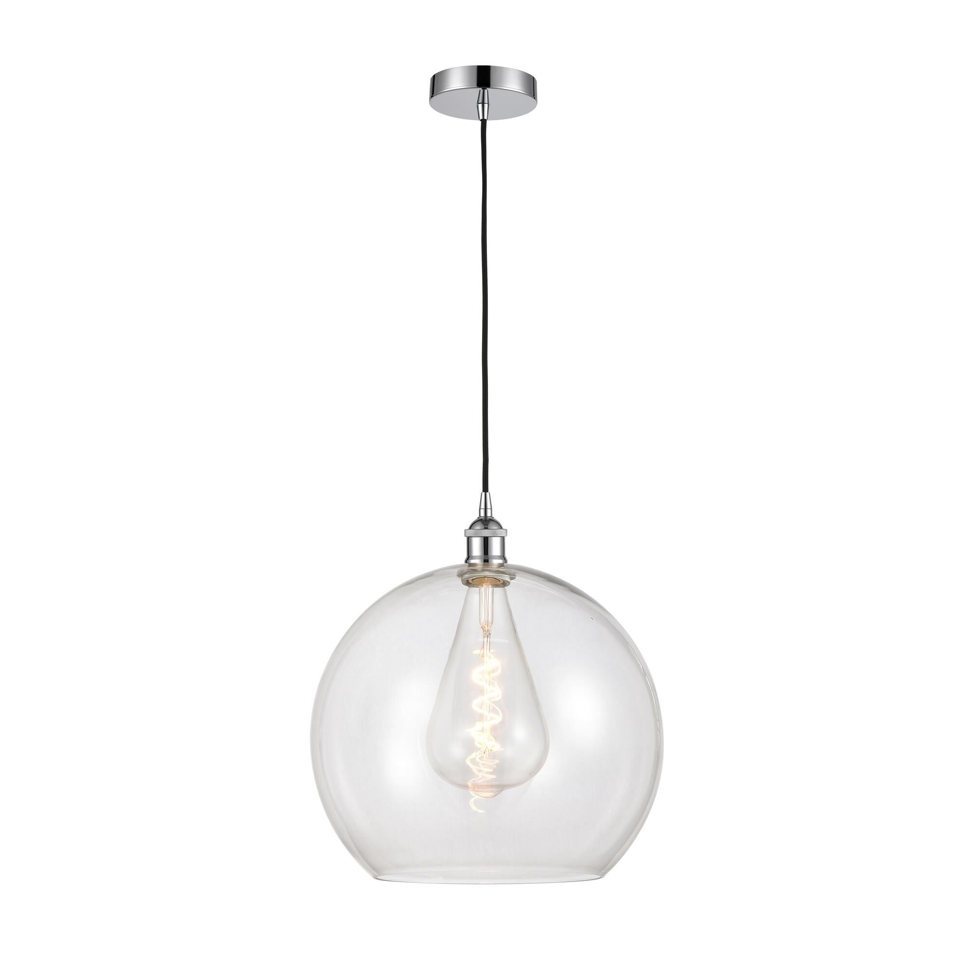 Shown in Polished Chrome finish and Clear glass