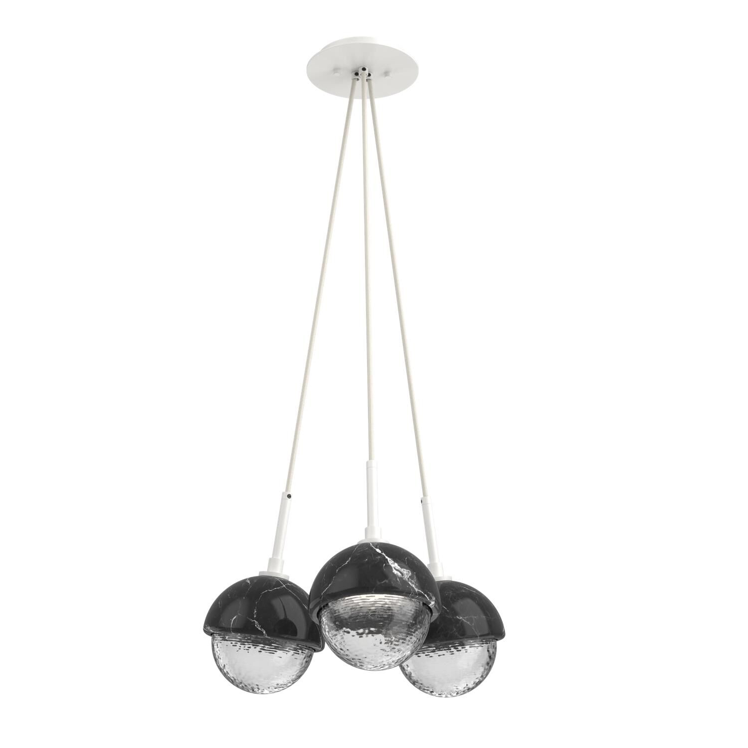 Shown in Salt White finish and Clear glass and Black Marble accent