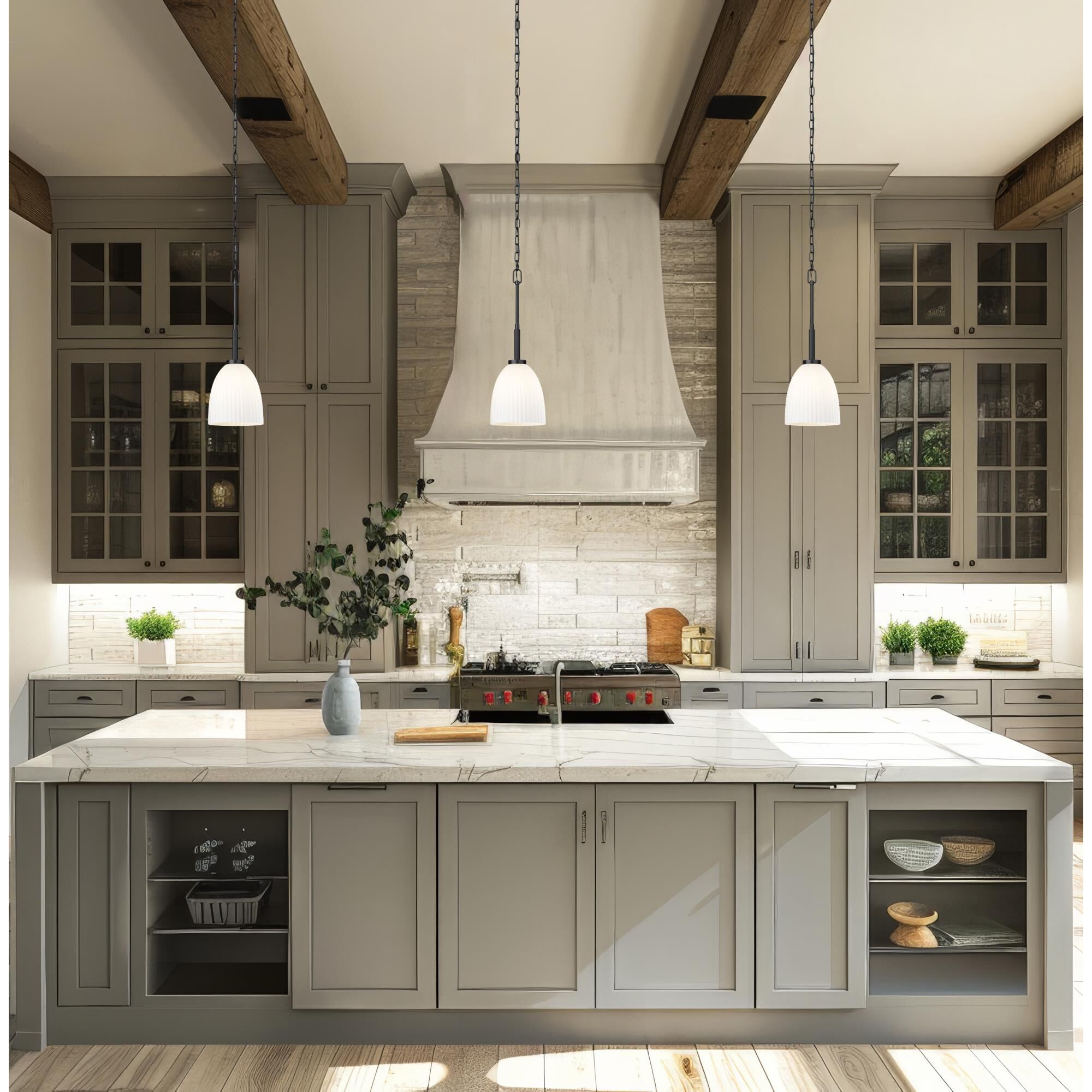 Shown in Matte Black finish and Matte Opal glass and Matte Opal shade