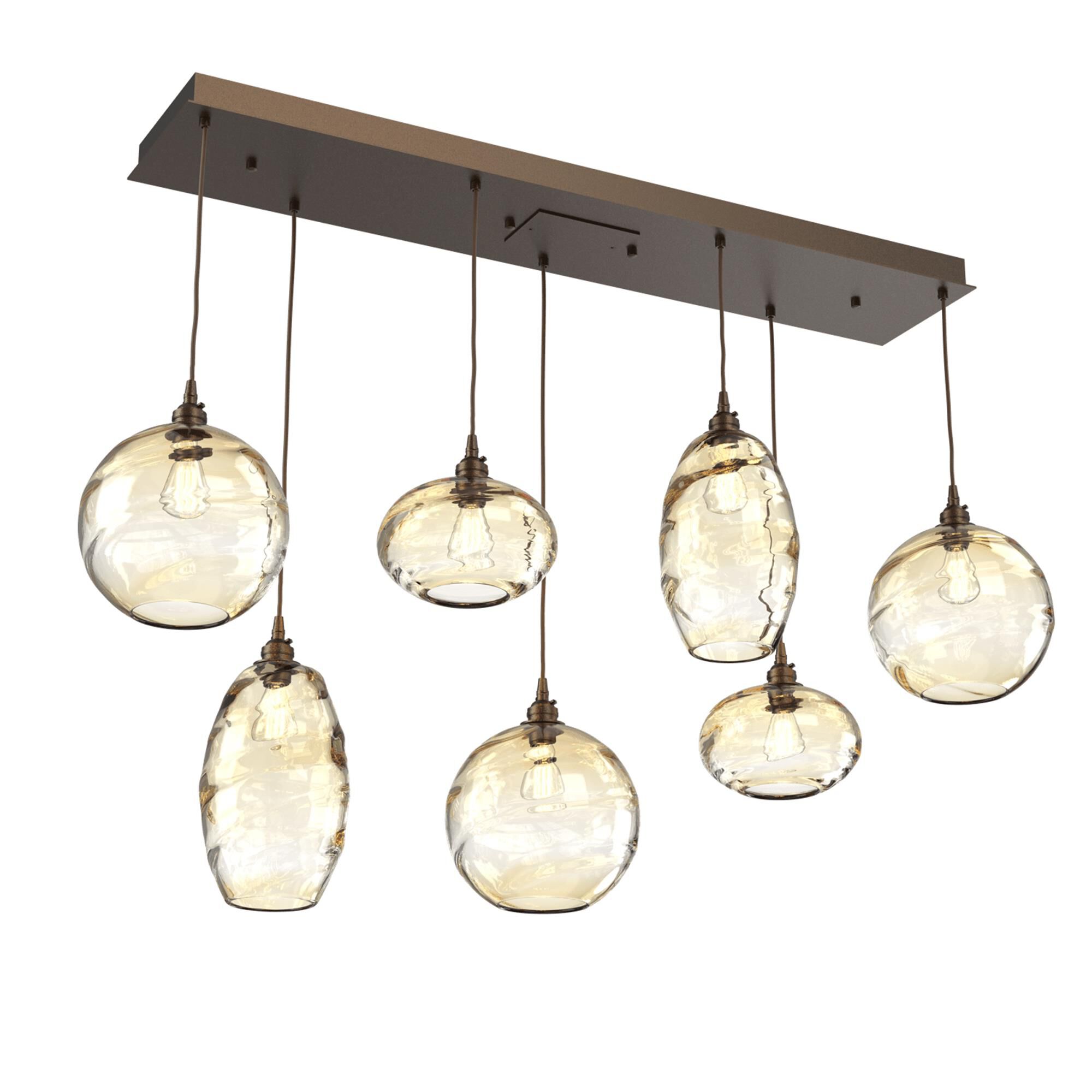 Shown in Flat Bronze finish and Optic Amber glass