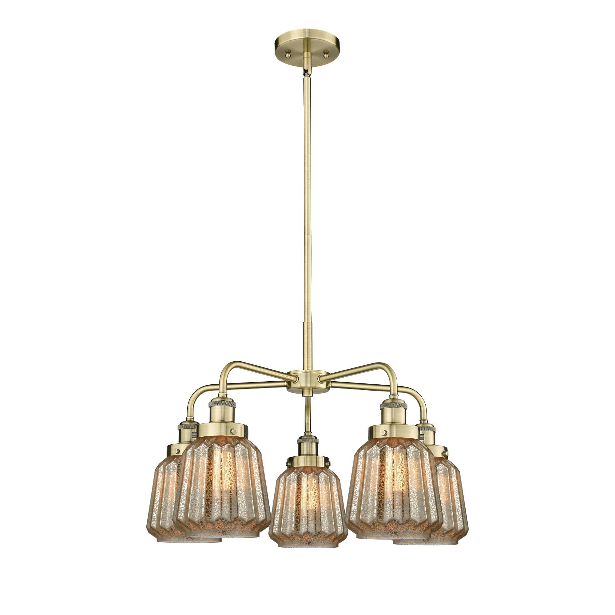 Shown in Antique Brass finish and Mercury glass