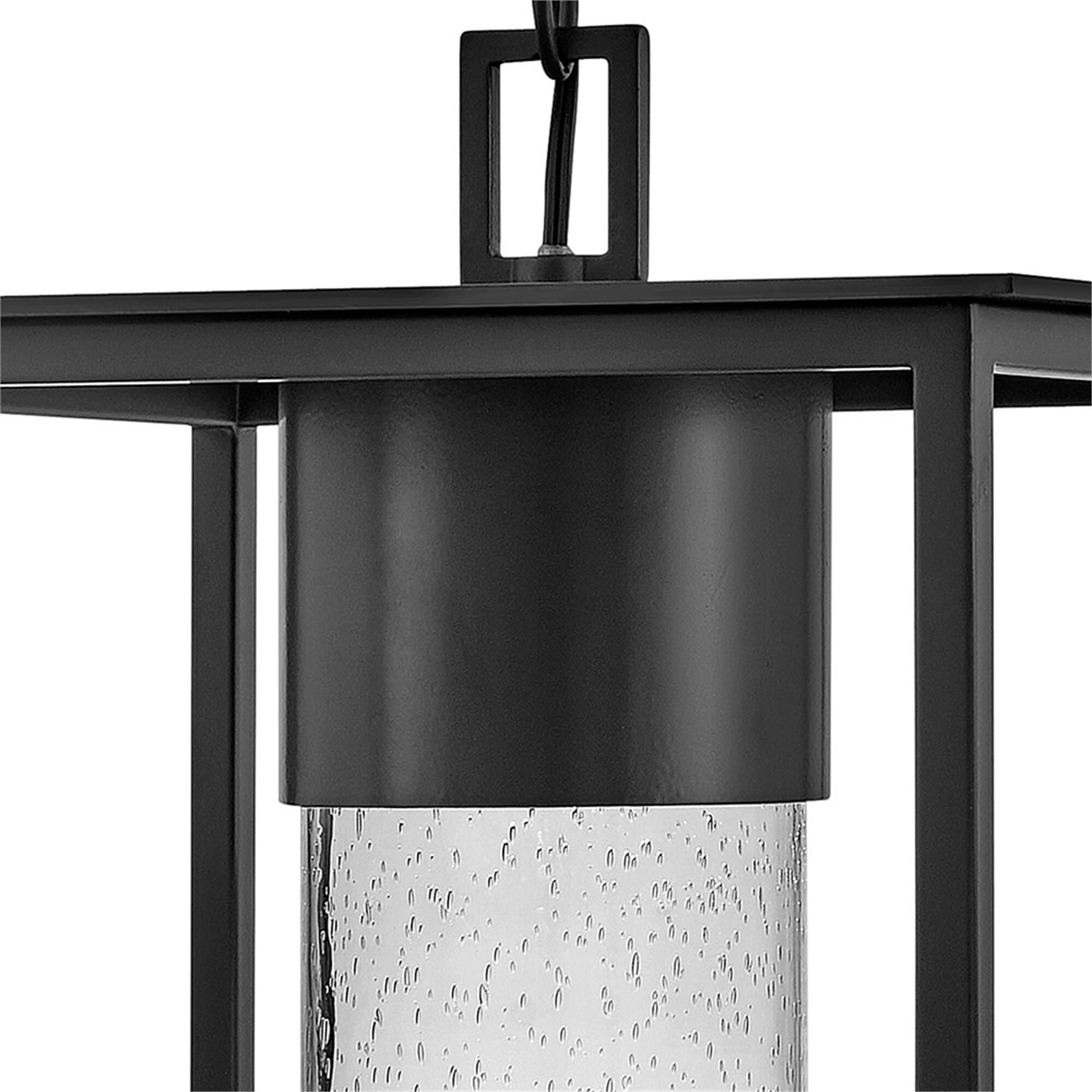 Shown in Black finish and Clear Seedy glass
