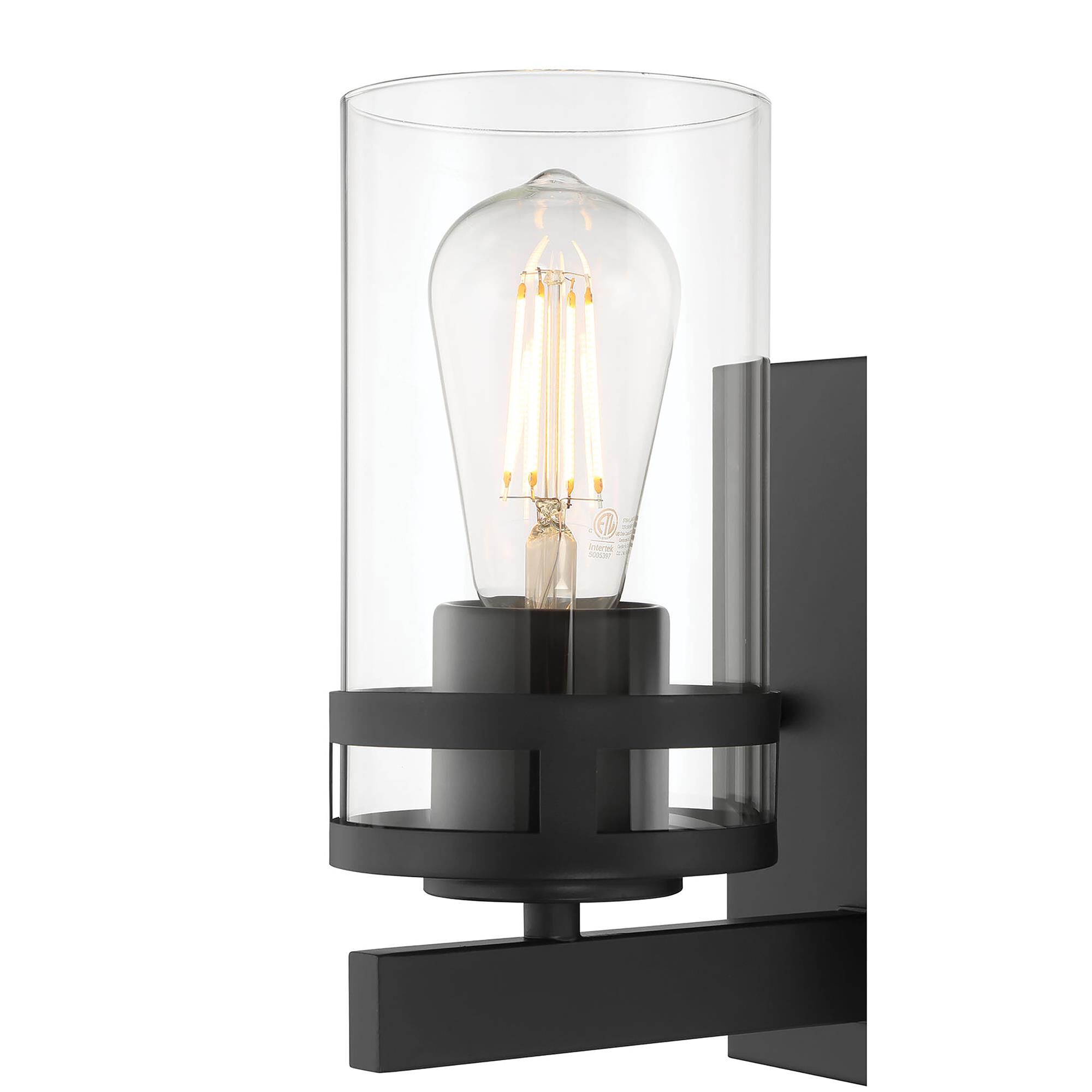Shown in Matte Black finish and Clear glass