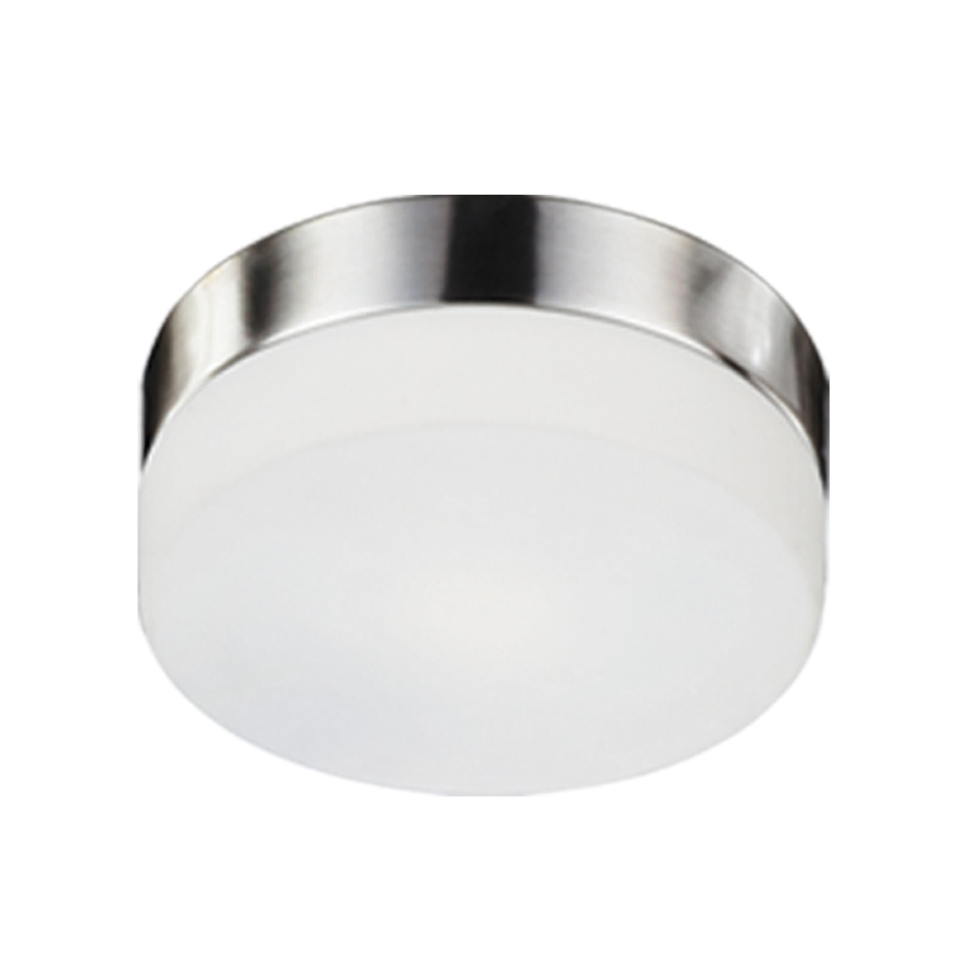 Shown in Brushed Nickel finish and Blown White Opal glass