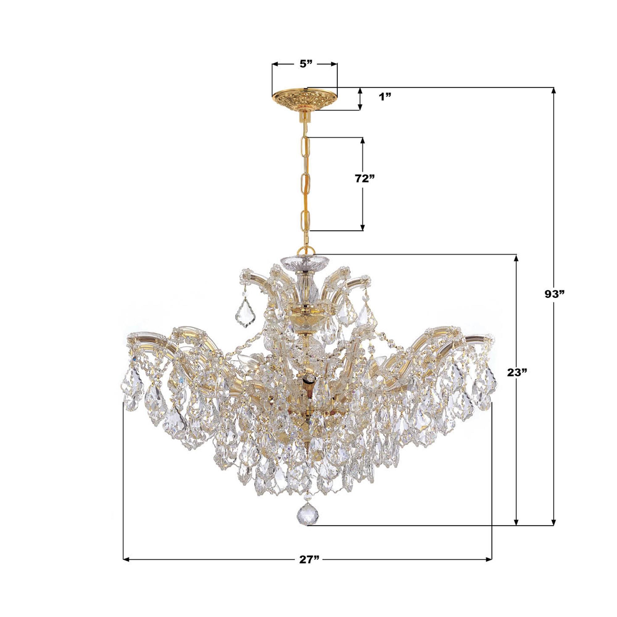 Shown in Gold finish and Hand Cut Crystal crystal