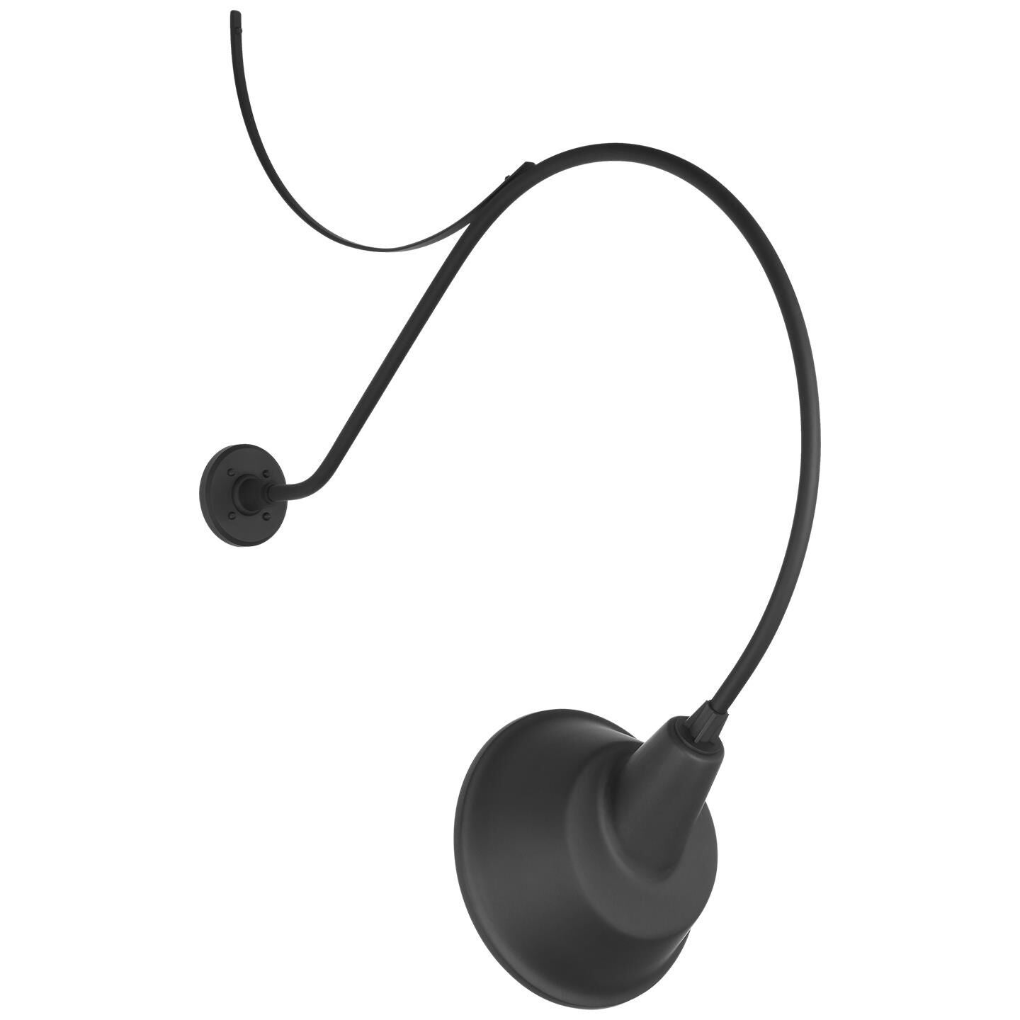 Shown in Matte Black finish and Black shade
