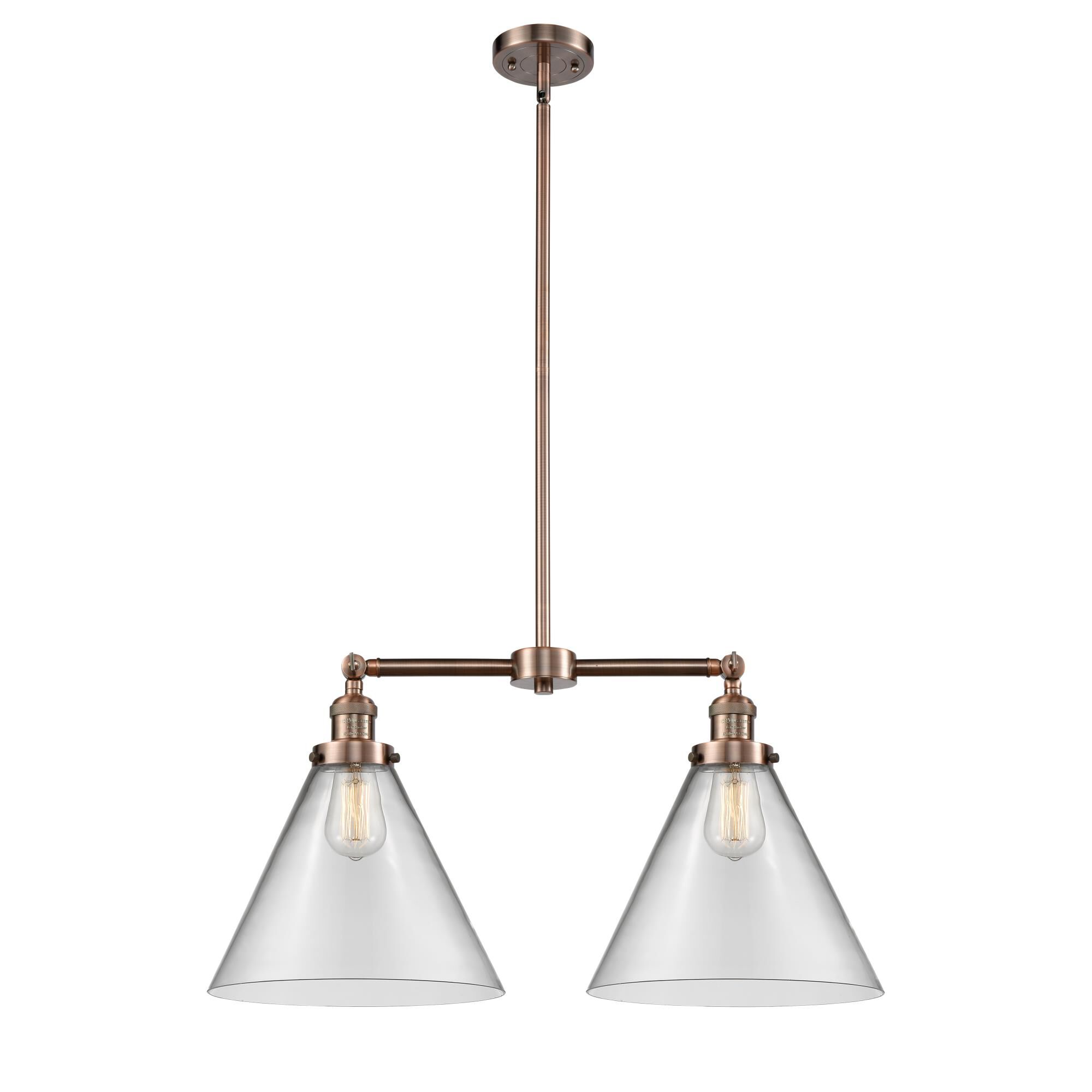 Bruno Marashlian X-Large Cone 21 Inch 2 Light Mini Chandelier by Innovations Lighting
