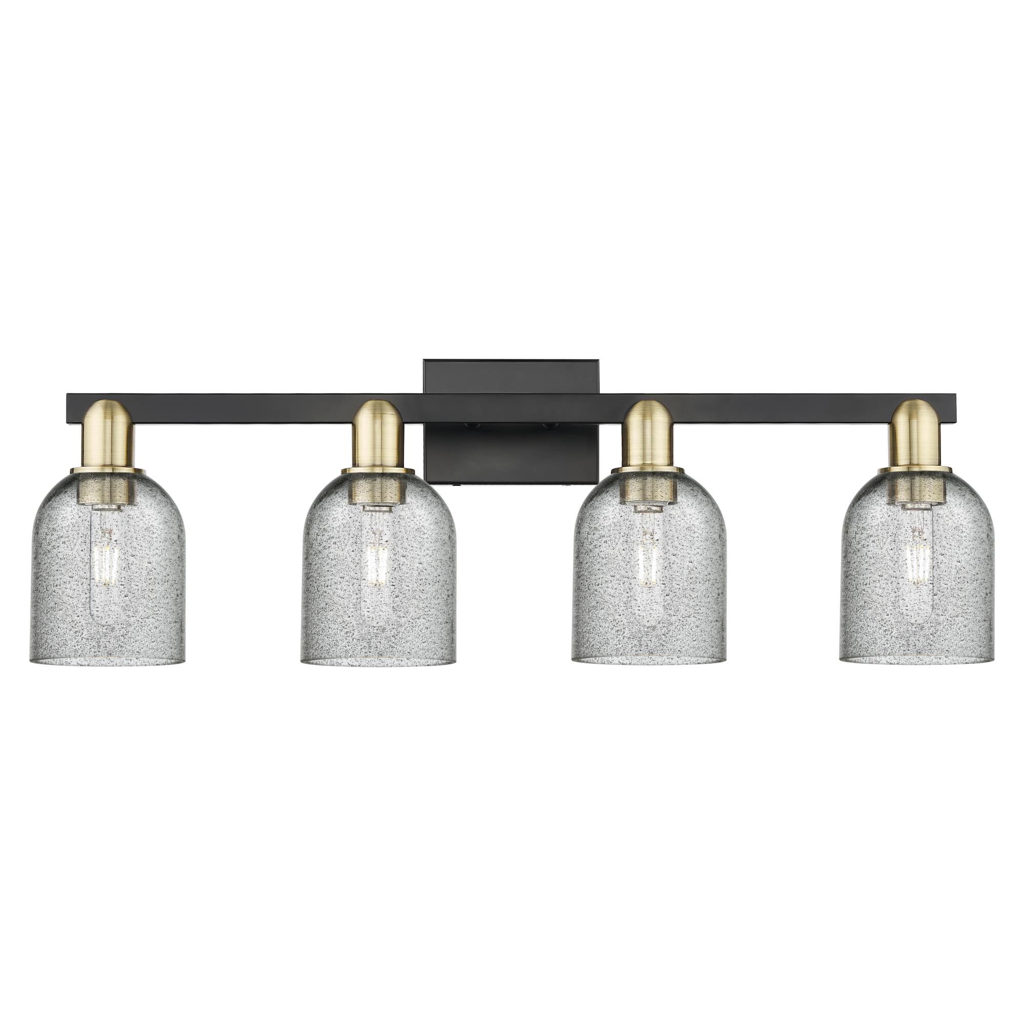 Shown in Brushed Brass finish and Charcoal glass