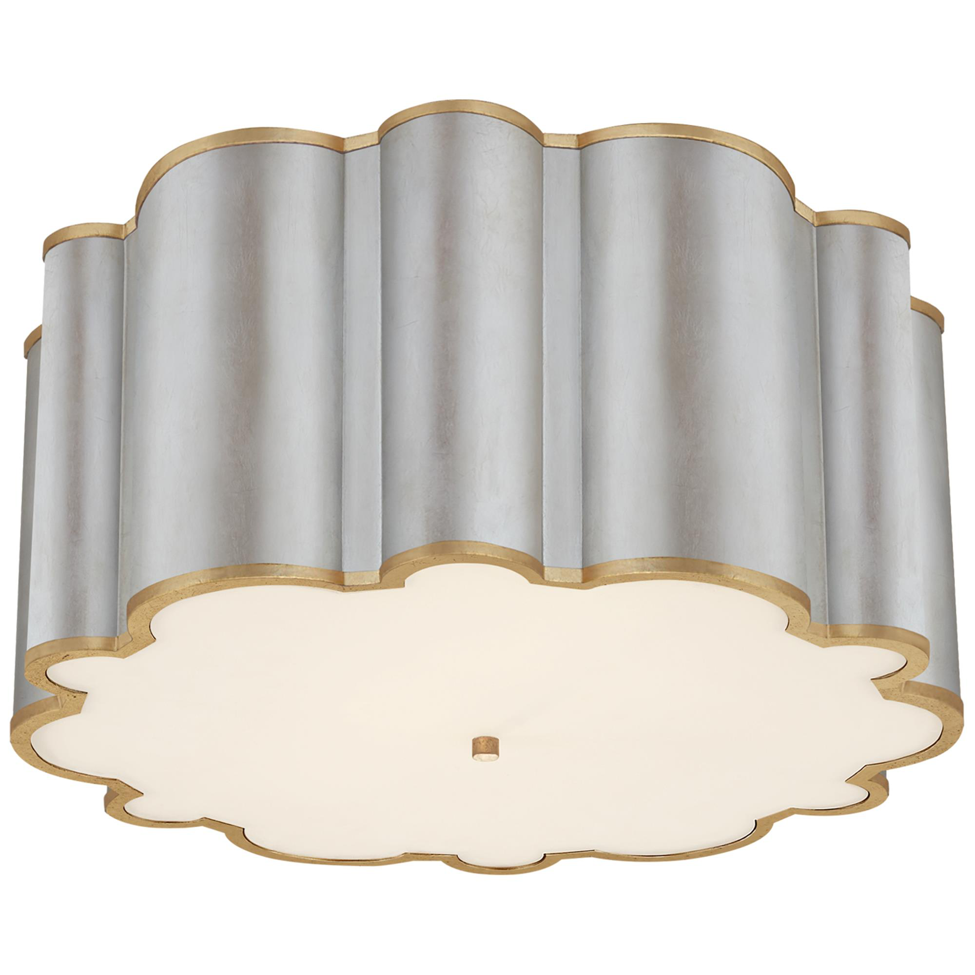 Shown in Burnished Silver Leaf With Gild finish and Frosted Acrylic glass