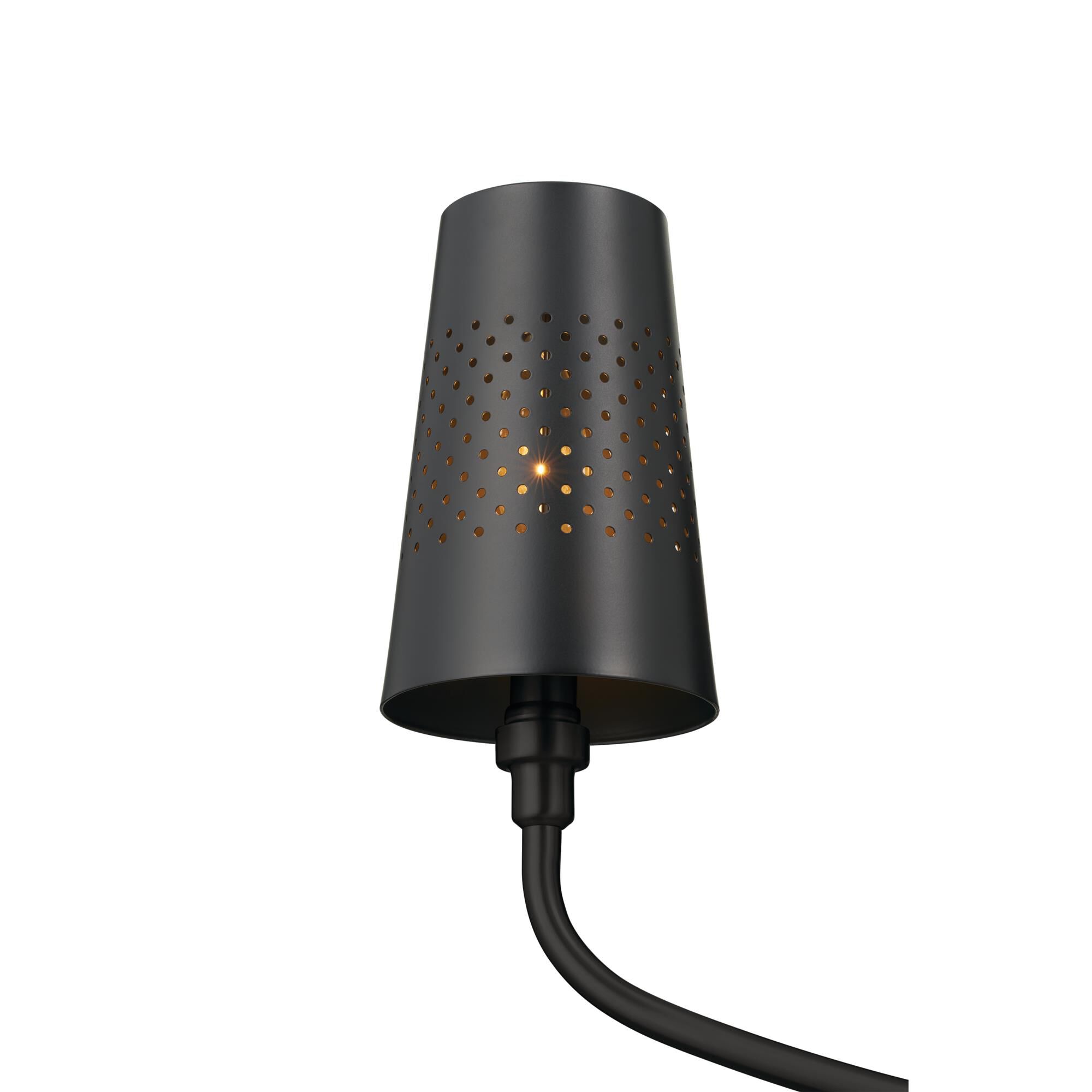 Shown in Black finish and Metal and Bell shade