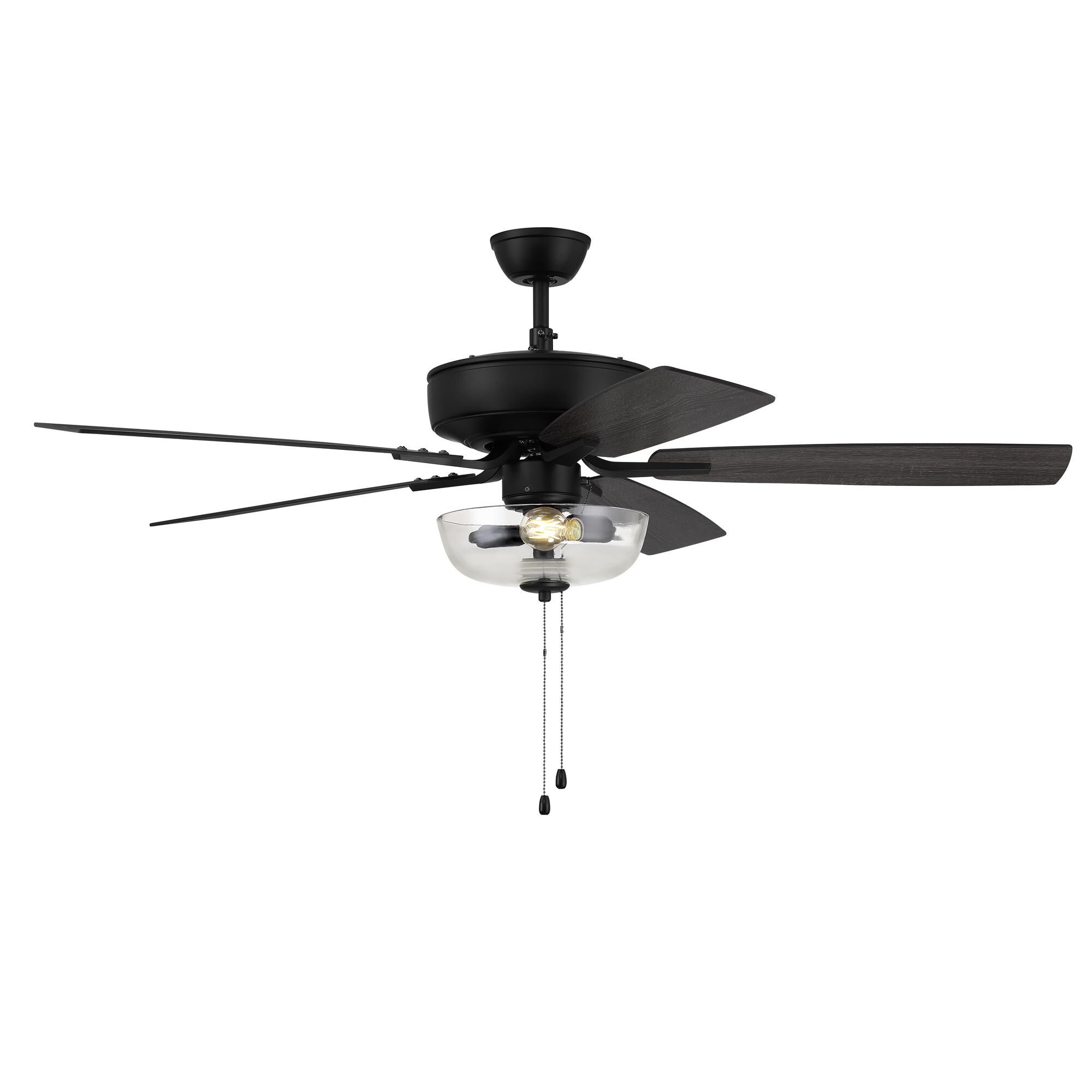 Shown in Flat Black finish and Clear glass and Yes shade