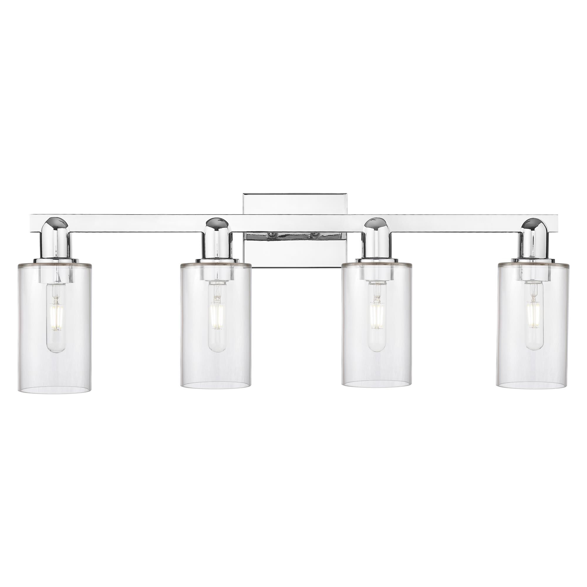 Shown in Polished Chrome finish and Clear glass