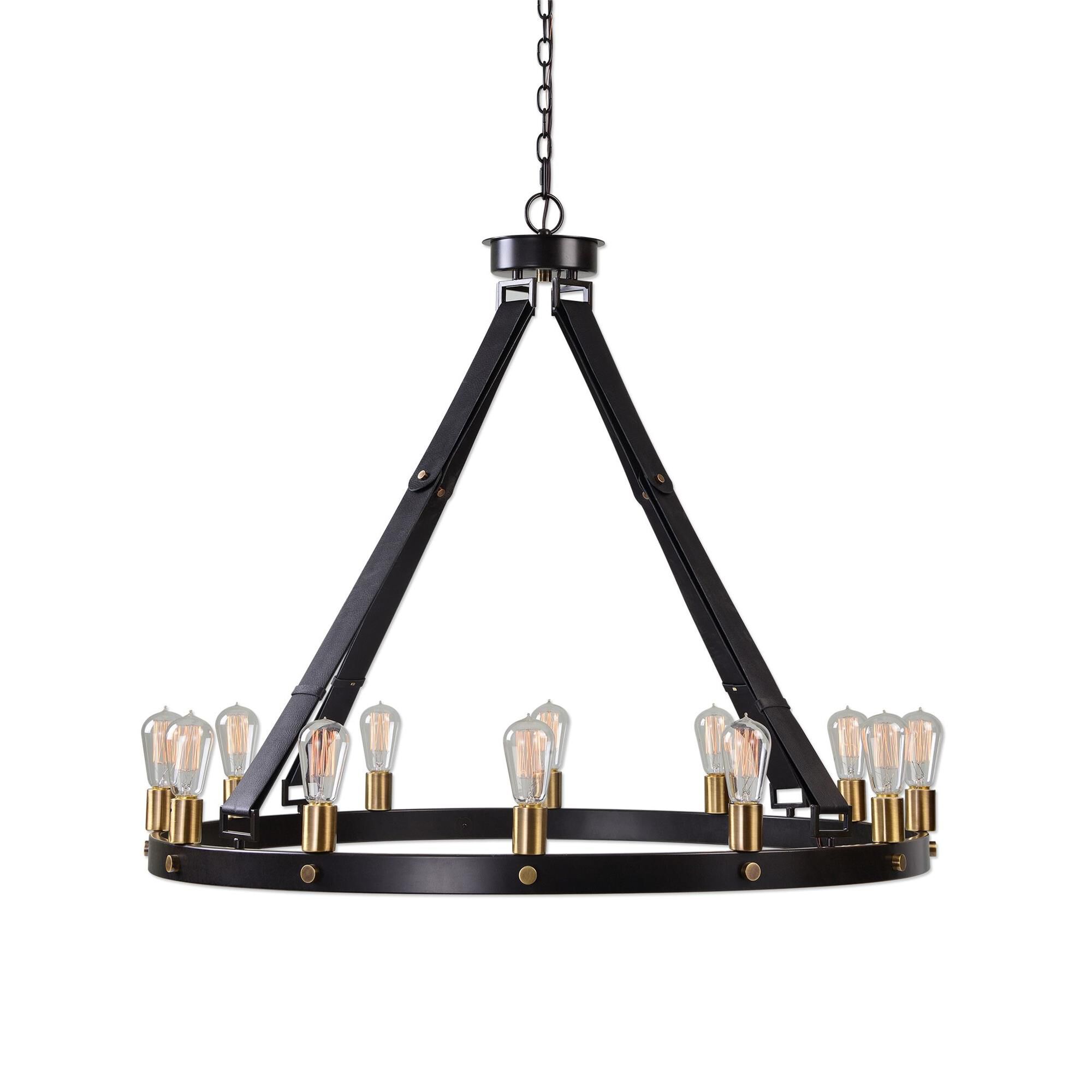 Shown in Combination Of Dark Antique Bronze And Weathered Bronze With Leather Straps. finish