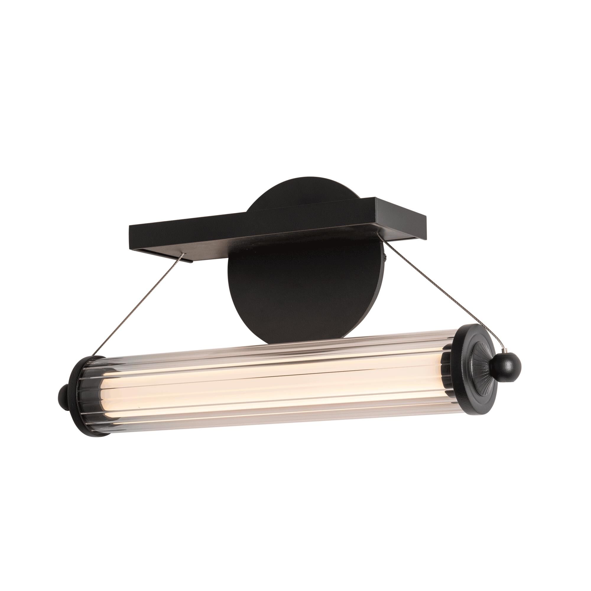 Shown in Black finish and Clear glass and Wood Black accent