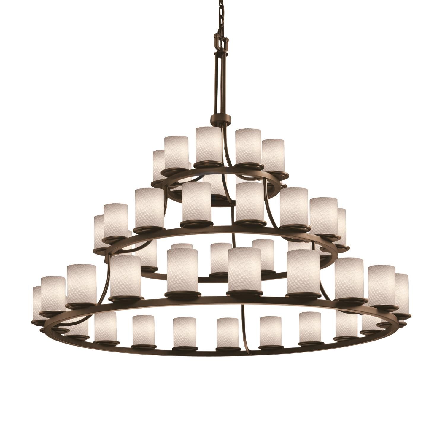 Shown in Dark Bronze finish and Artisan glass and Weave shade and Cylinder - Flat Rim accent