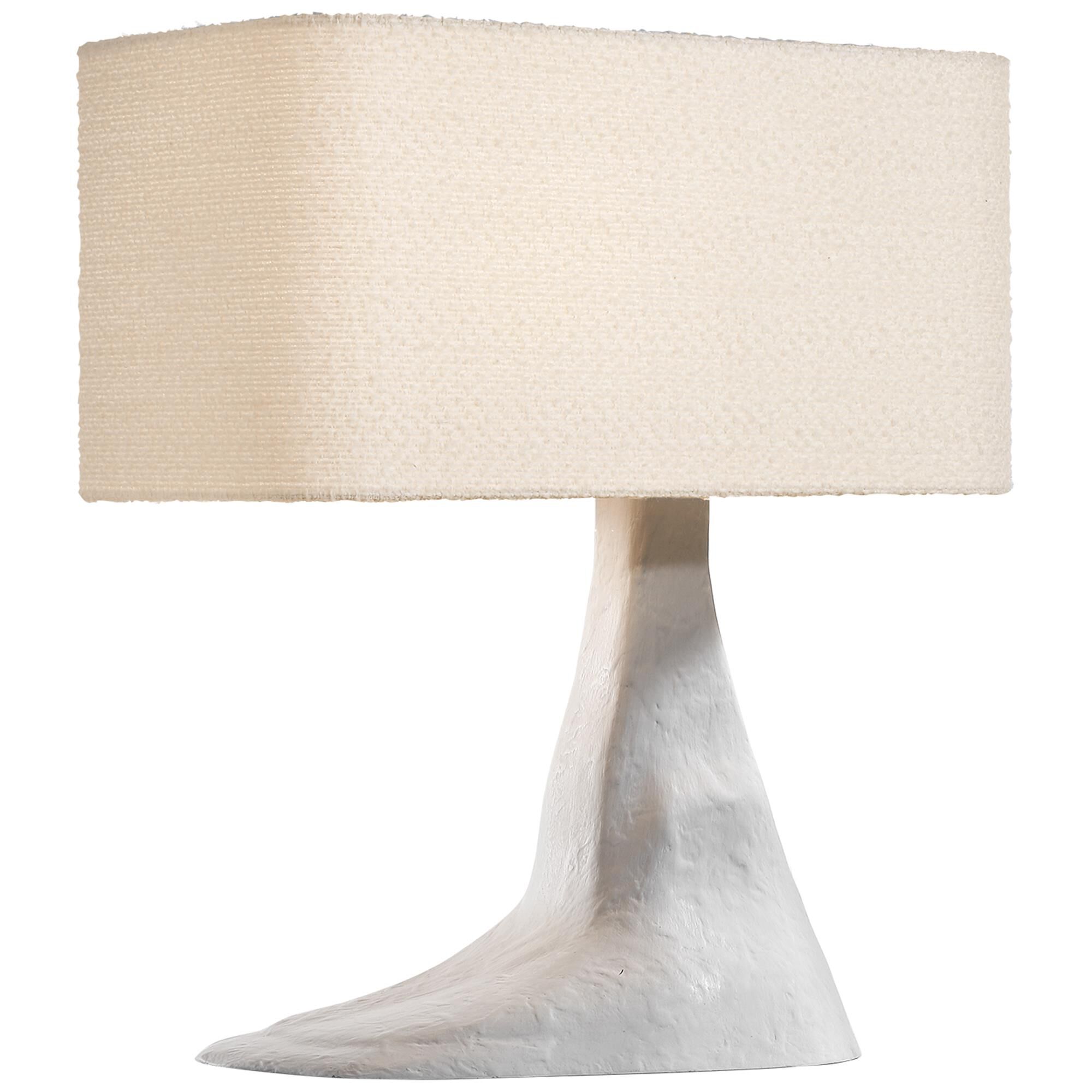 Shown in Plaster White finish and Boucle Rectangle shade