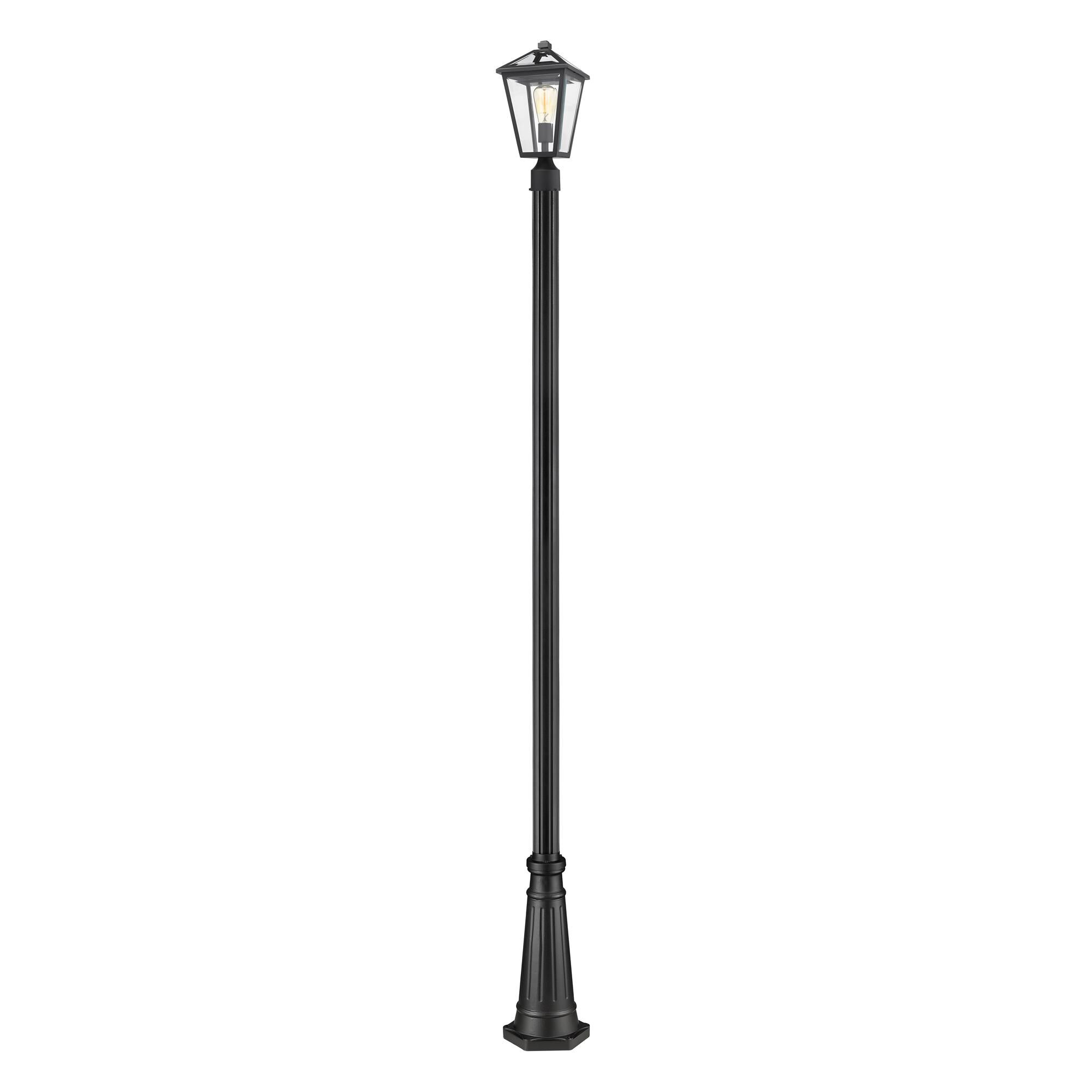 Shown in Black finish and Glass shade