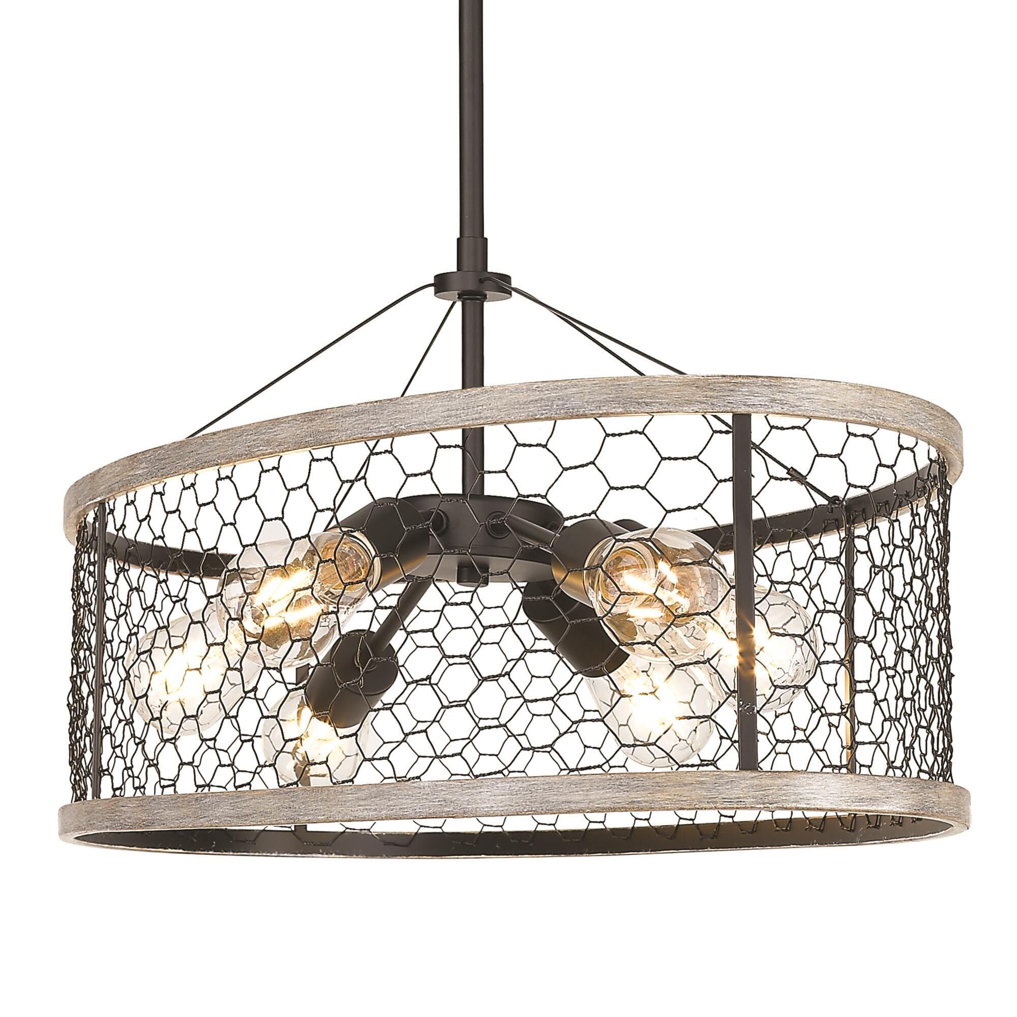 Bailey 36 Inch 6 Light Linear Suspension Light by Golden Lighting