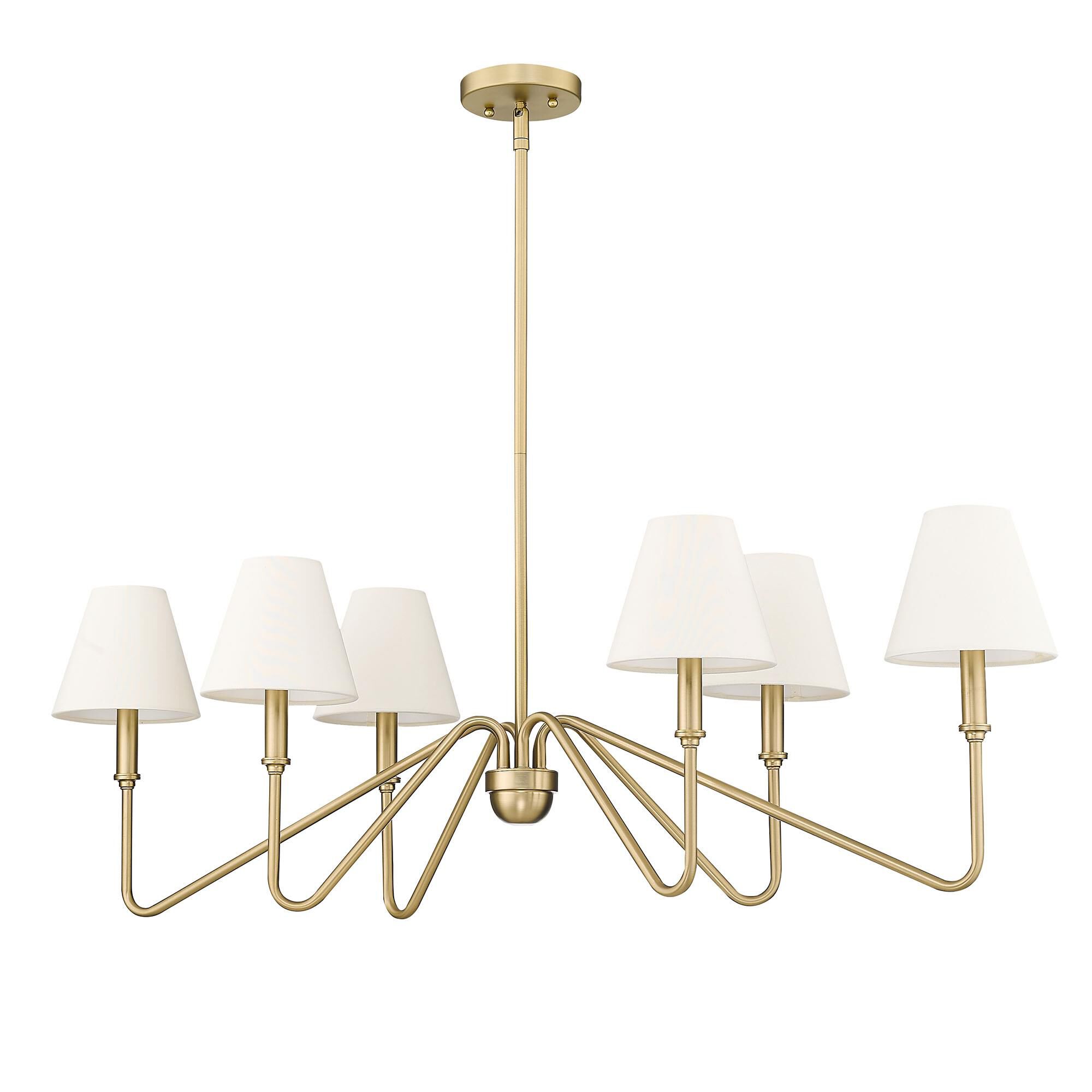 Shown in Brushed Champagne Bronze finish and Ivory Linen shade